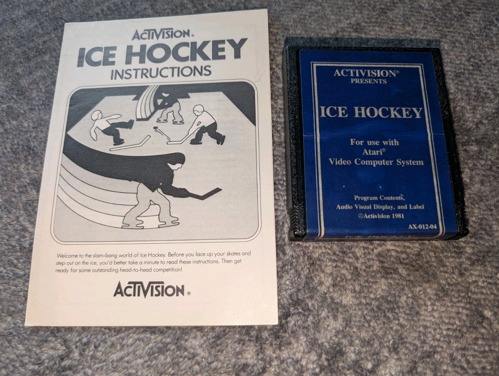 Atari 2600 Ice Hockey (1981) W/ Manual? Tested & Working! Free Shipping!