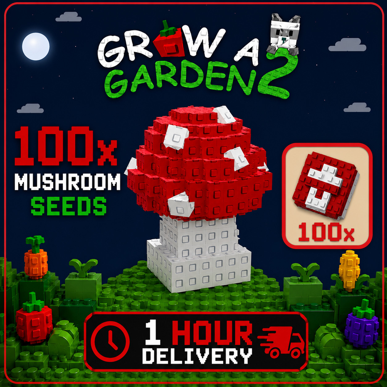 🔥Grow a Garden 2 Roblox✨ 100X Mushrooms Seeds | Fast & Easy