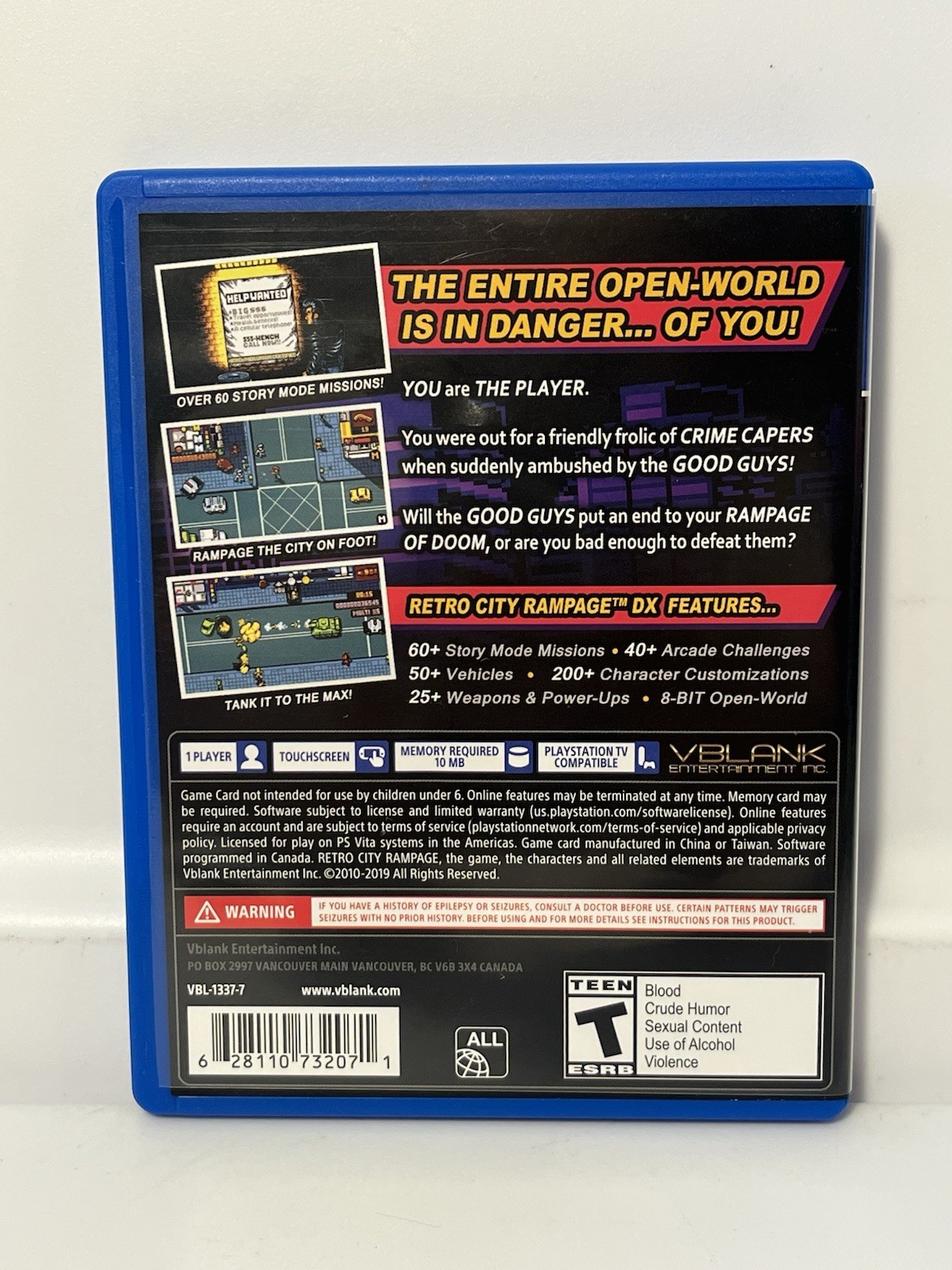 Retro City Rampage DX (Sony PlayStation Vita, 2015) – CIB – MINT – Authentic