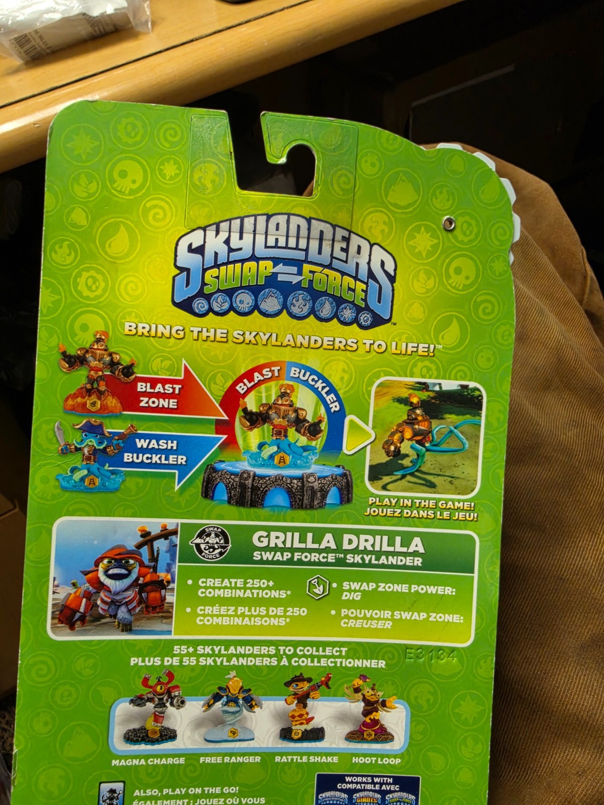 Skylanders Swap-Force Grilla Drilla with sticker and card