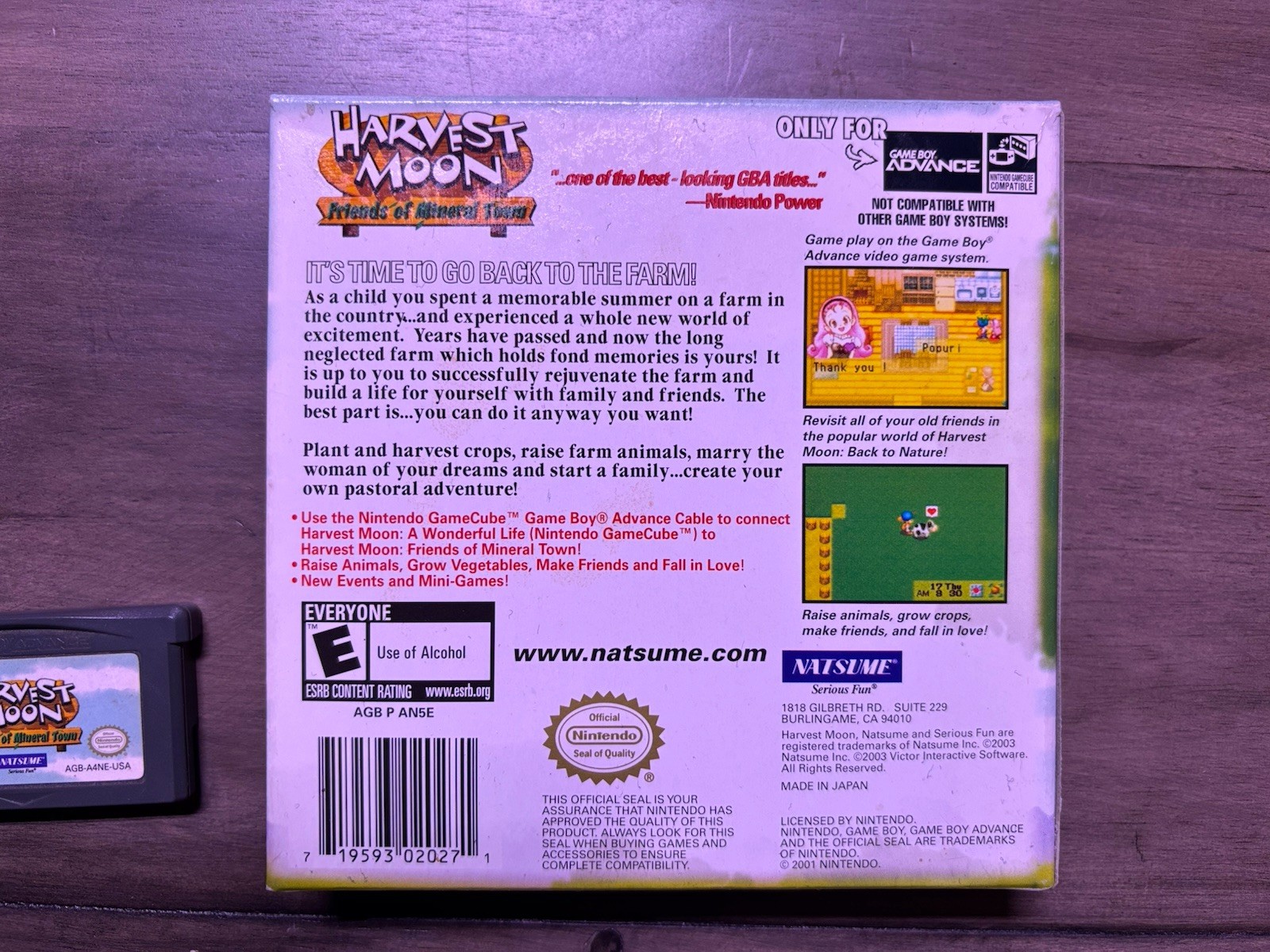 Harvest Moon: Friends of Mineral Town Complete Box Manual Reg Ca…
