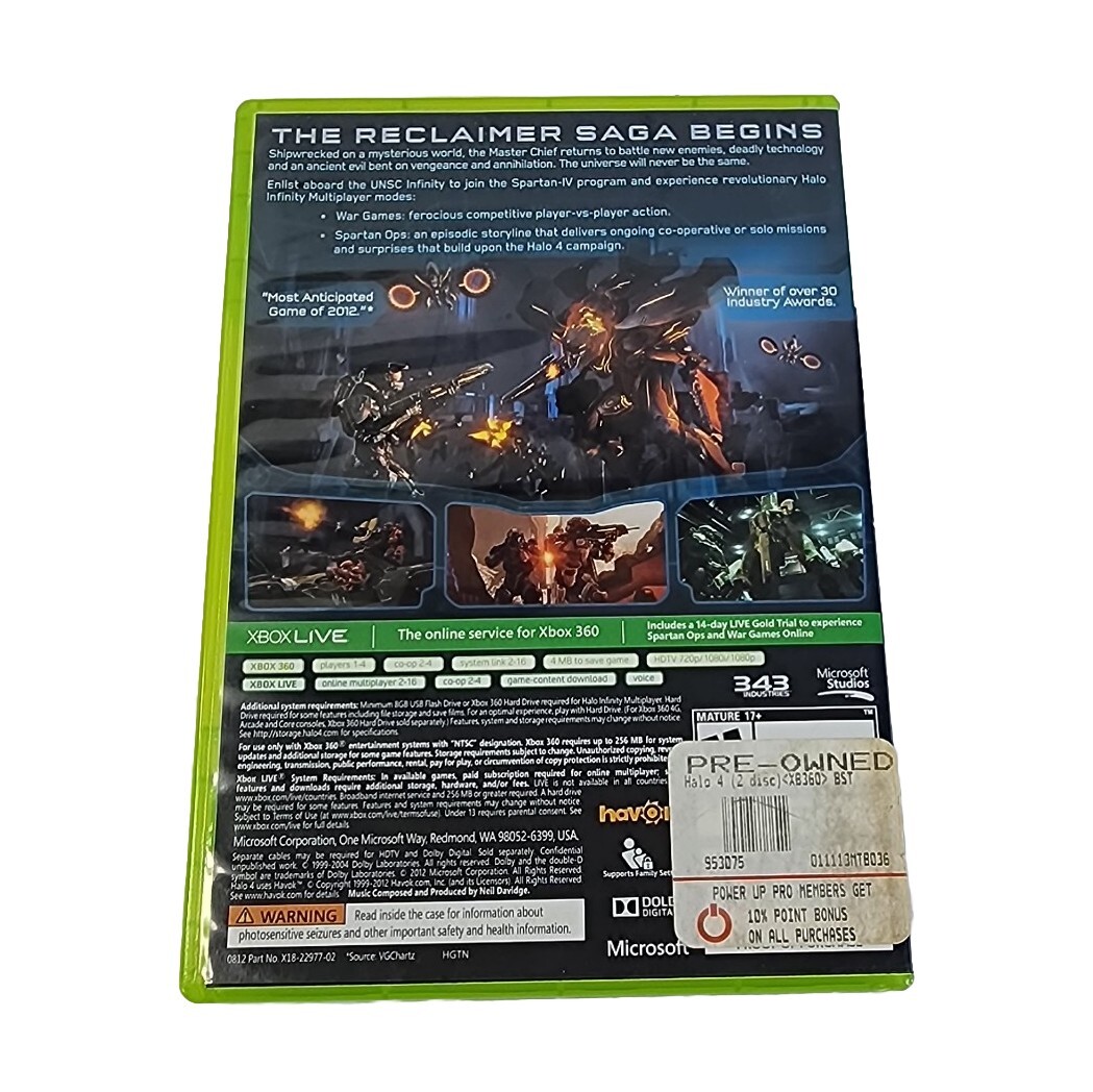 Halo 4 (Microsoft Xbox 360, 2012) Tested Working