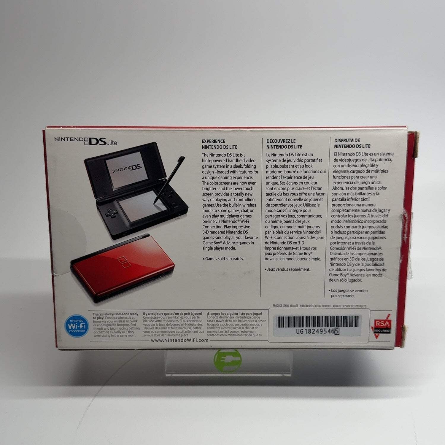 Nintendo DS Lite Handheld Game Console USG-001 Black/Red CIB Open