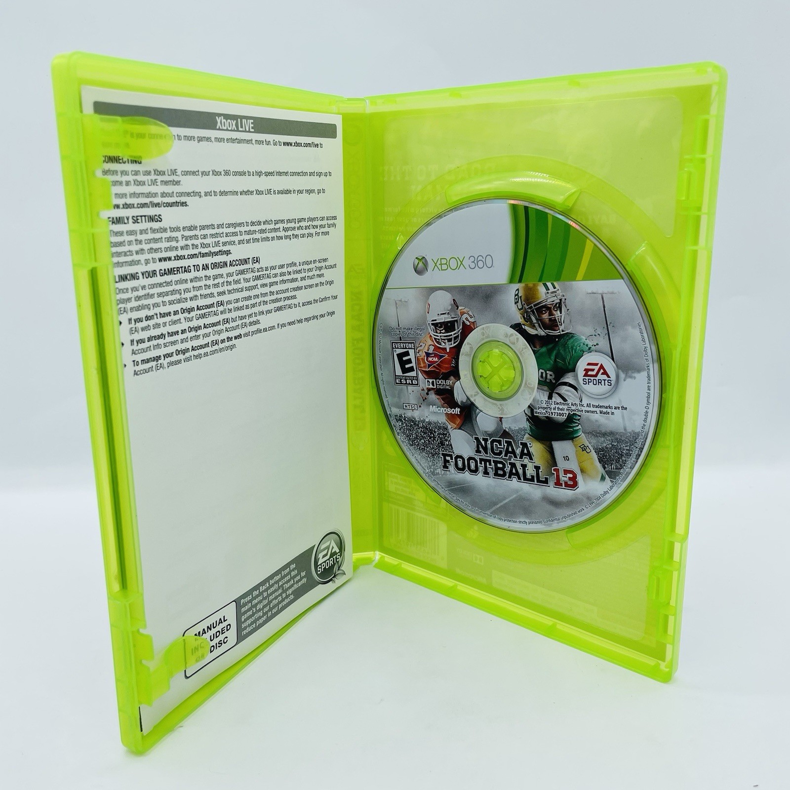 NCAA Football 13 (Microsoft Xbox 360 2012) Complete w/ Manual & Insert TESTED