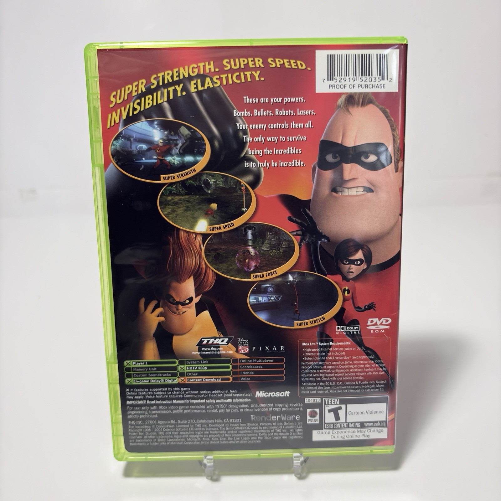 The Incredibles Pixar Xbox Complete CIB Tested Clean Fast Shipping