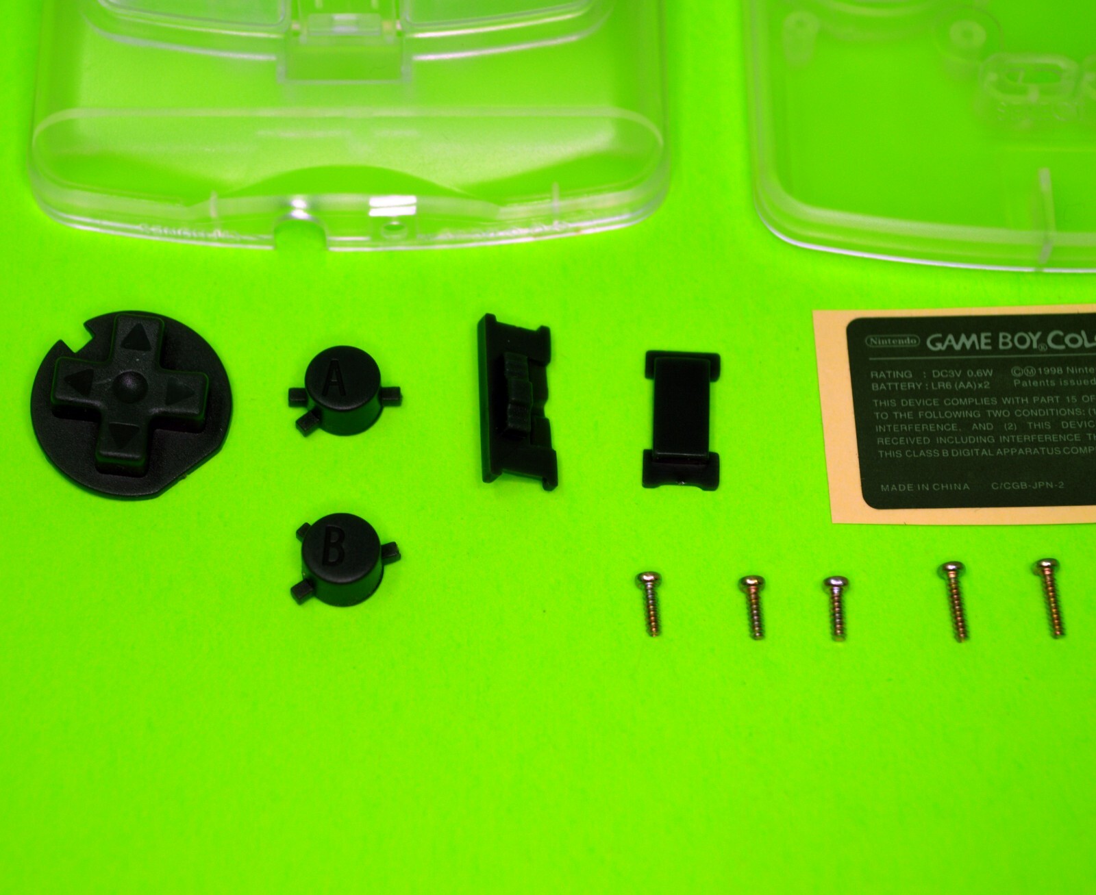 Clear Replacement Housing for Nintendo Game Boy Color Lens GBC Shell Transparent
