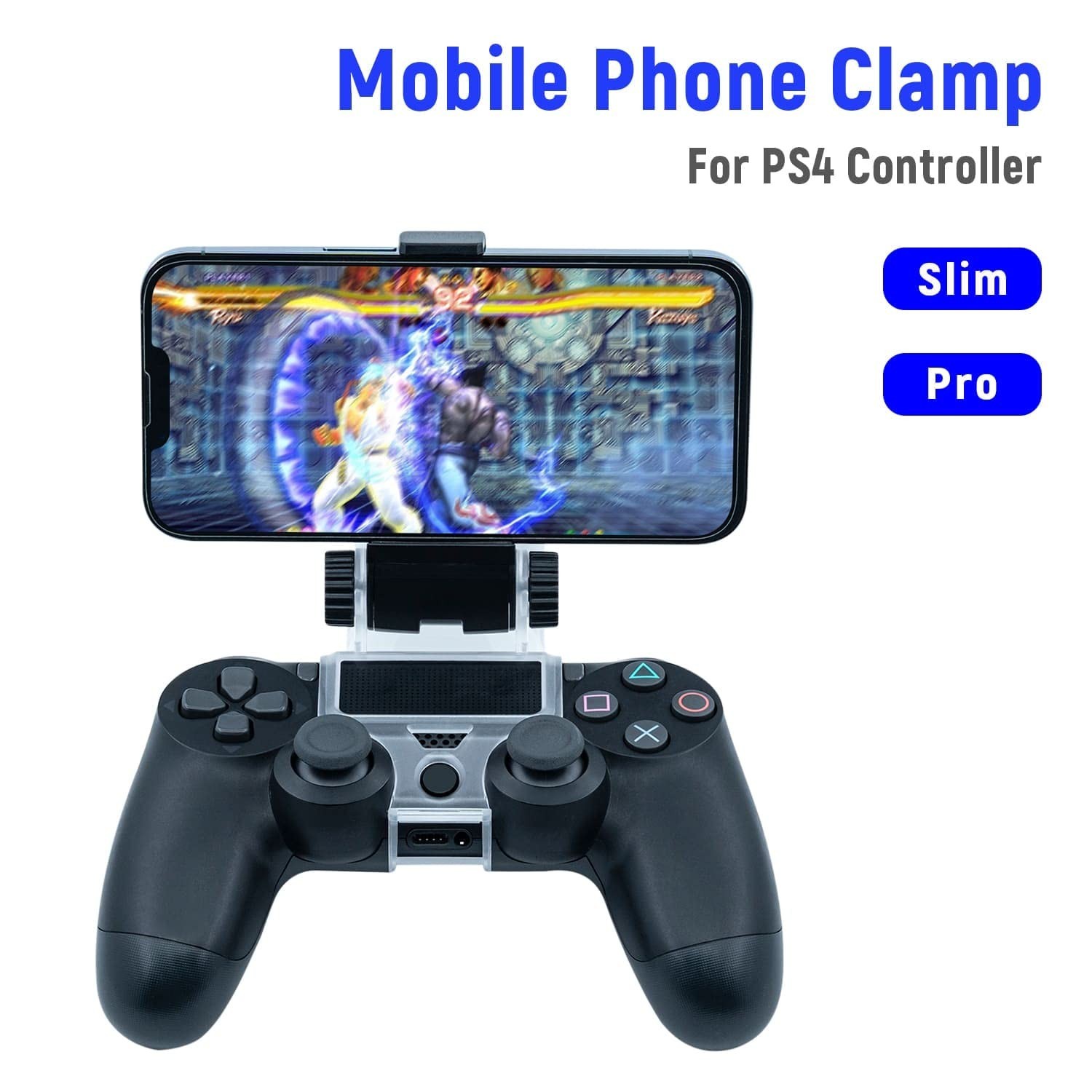 PS4 Controller Phone Mount Clip – Adjustable Holder for Smartphones Up to 6 Inch