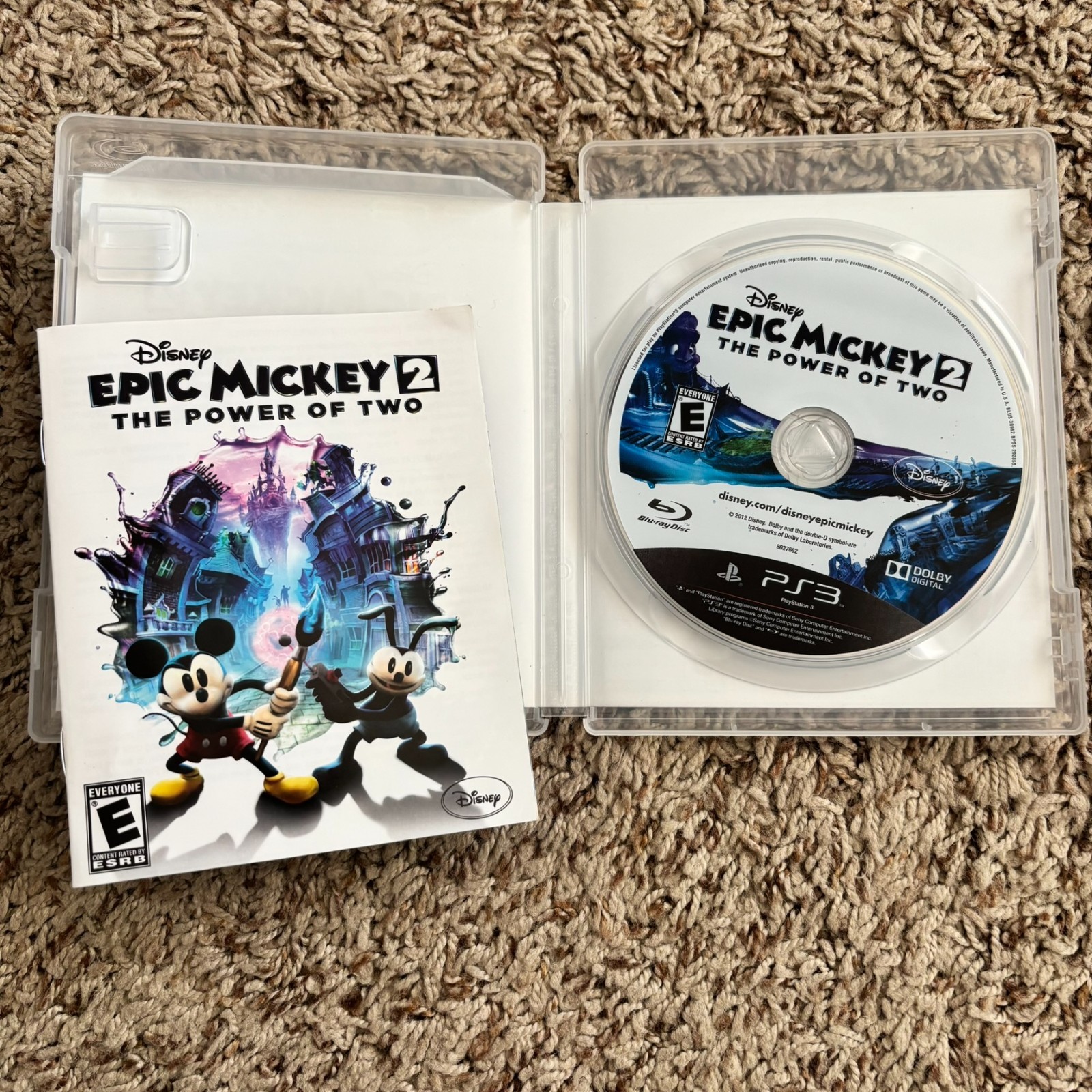 Disney Epic Mickey 2: The Power of Two Sony PS3 Video Game Complete CIB