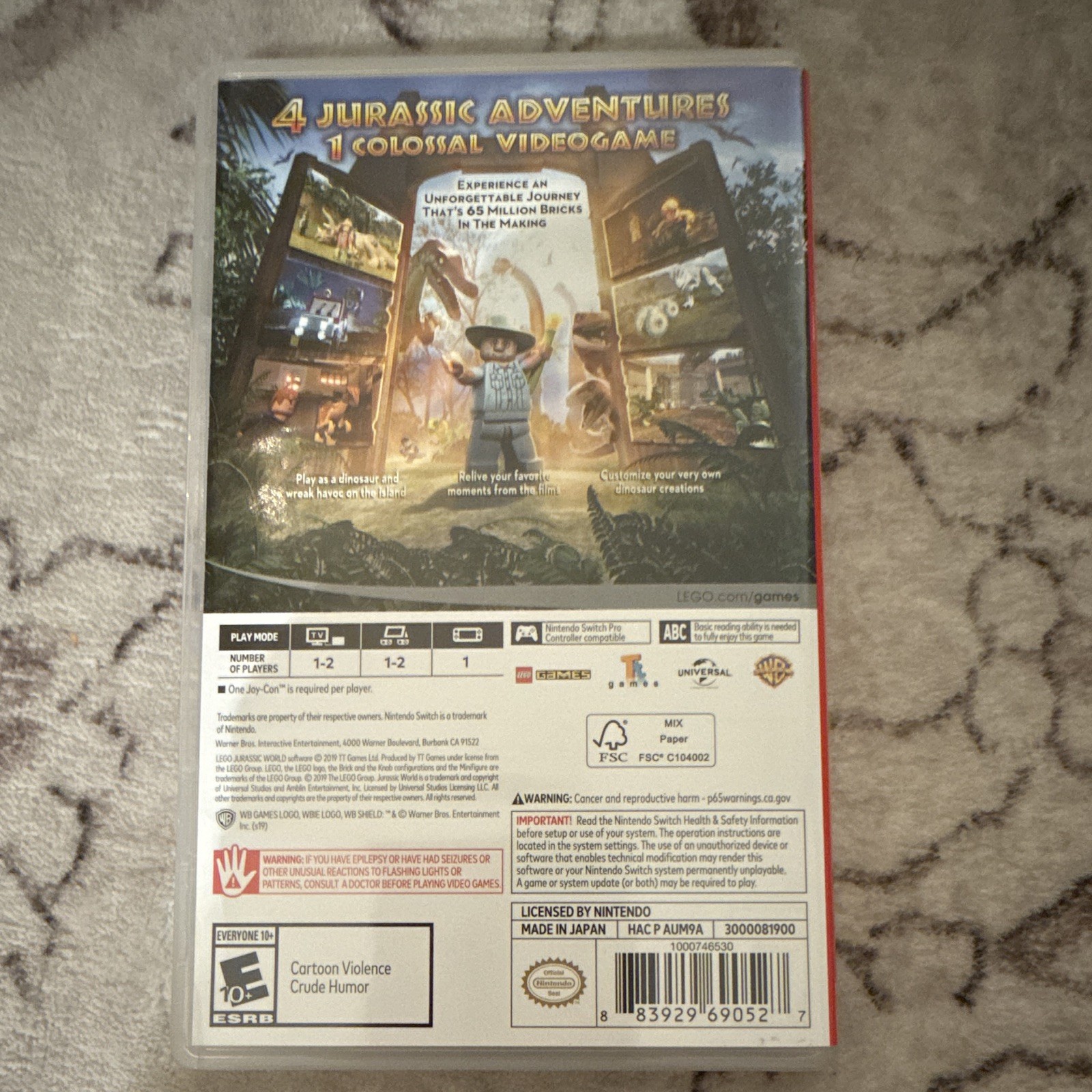 WB Games LEGO Jurassic World Nintendo Switch, Multiplayer, E10+ w/ Case