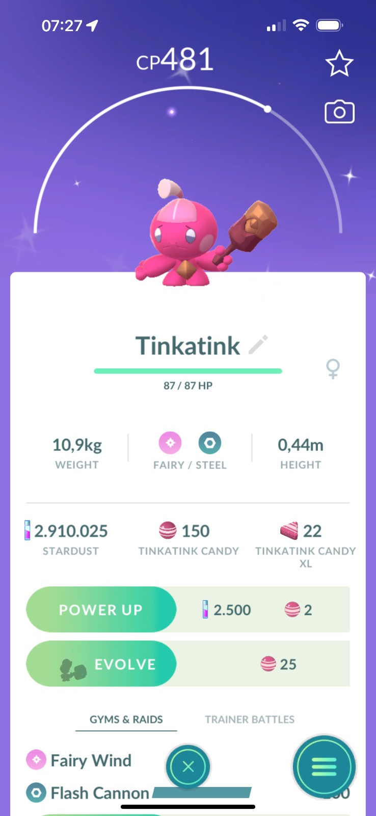 Shiny Tinkatink – Tr-de 1M stardust
