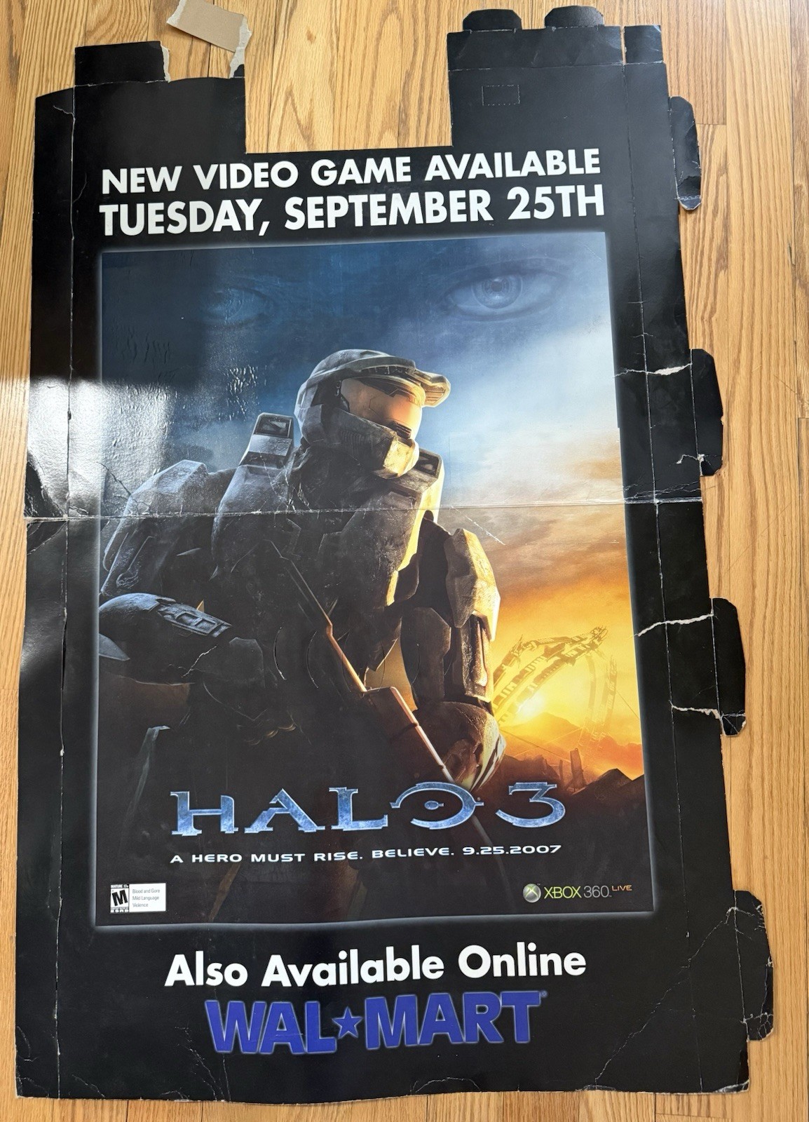Halo 3 50in X 33in Walmart Exclusive Cardboard Poster – See Pics For Damage