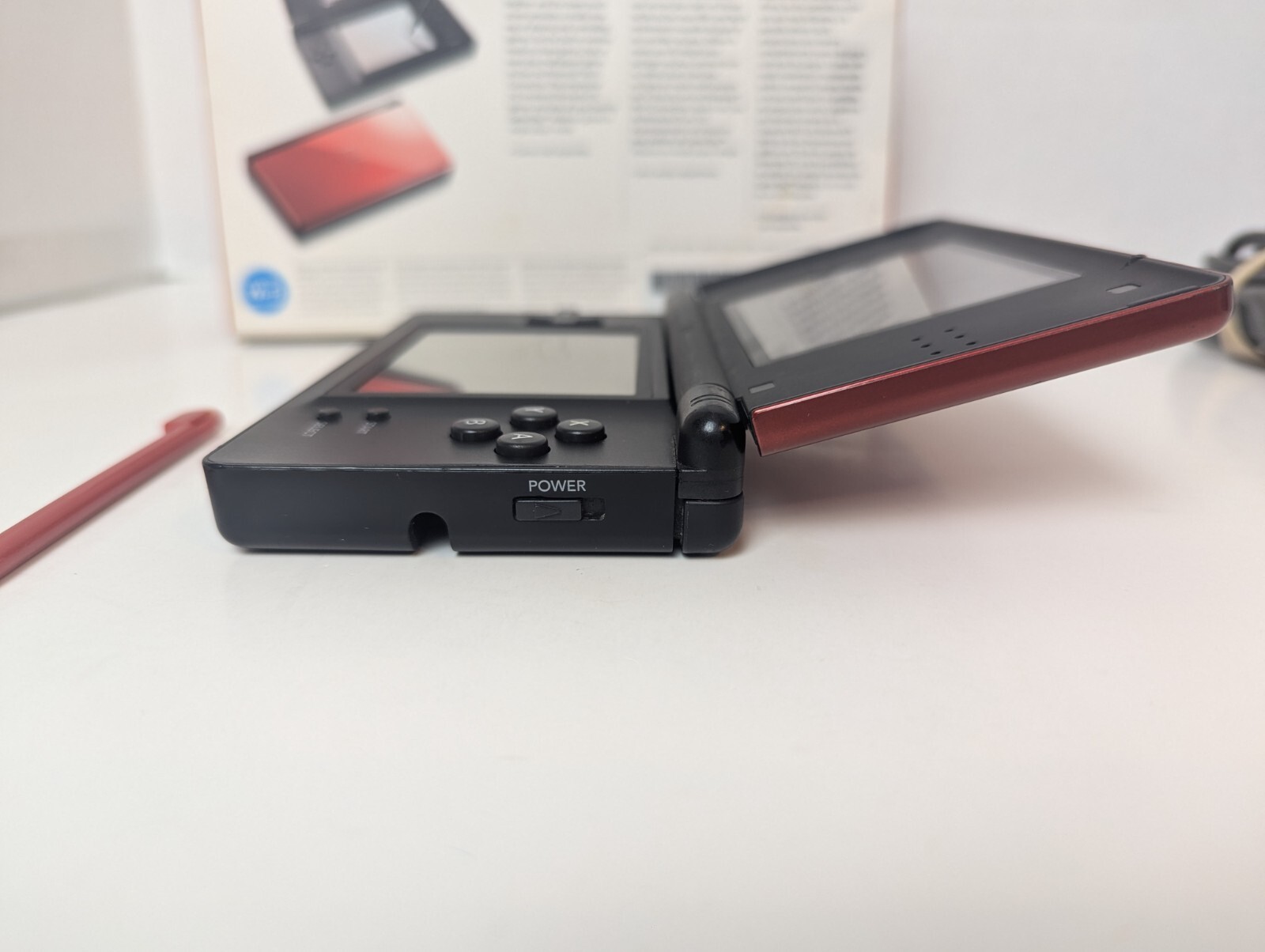 Nintendo DS Lite USG-001 Crimson Red w/ Charger and Box Tested