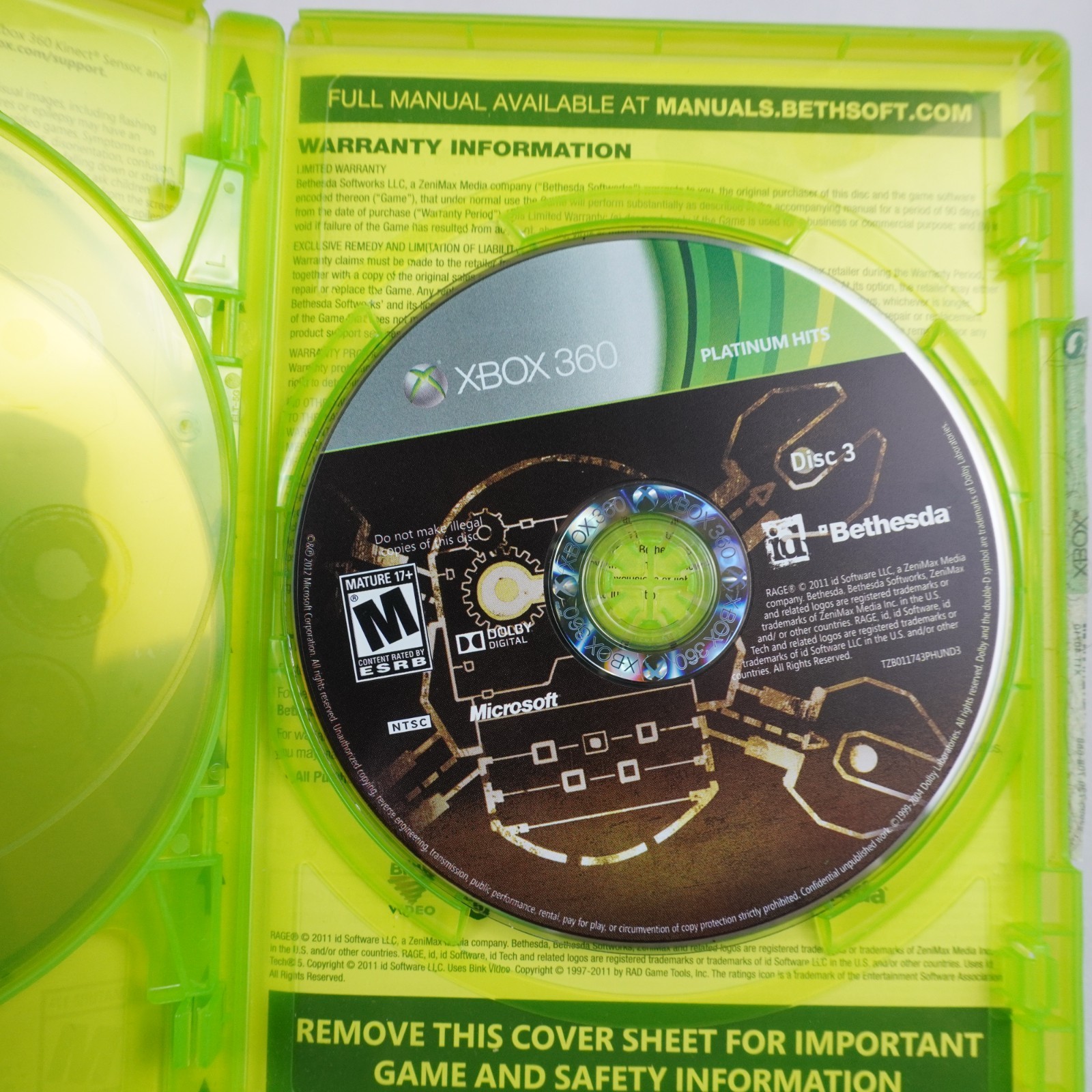 RAGE XBOX ONE & XBOX 360 CIB Tested