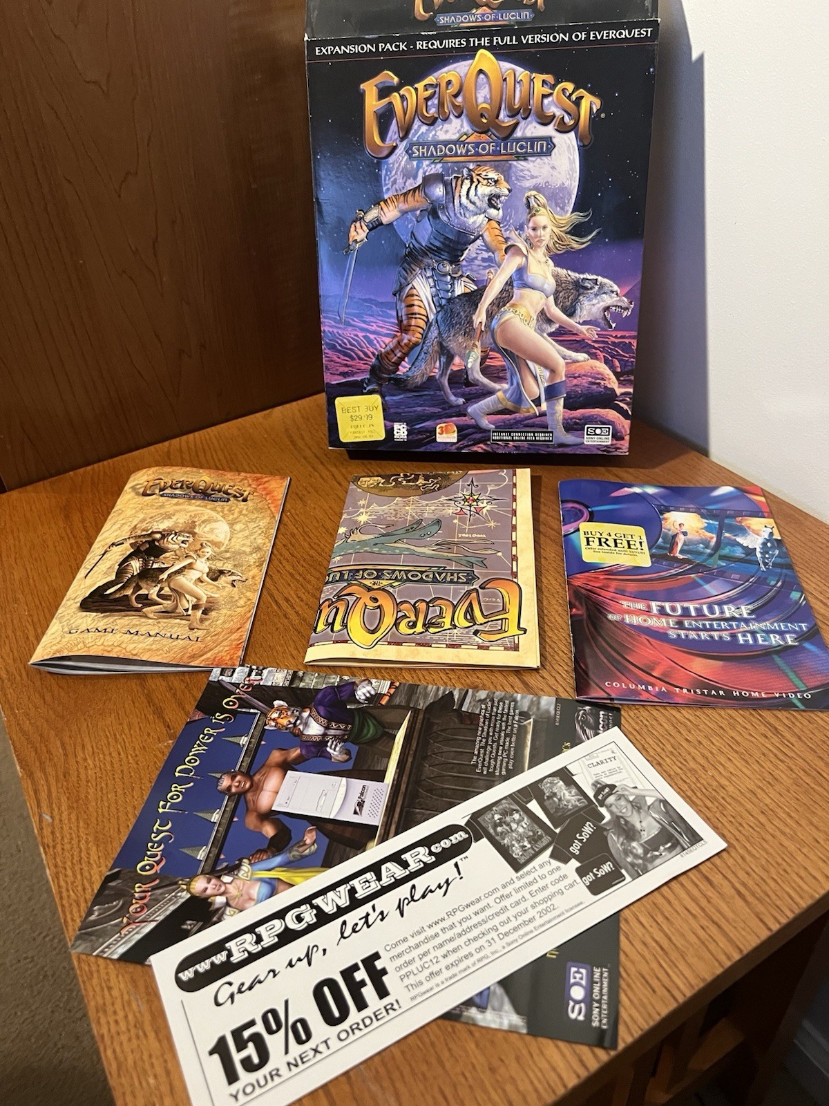 EverQuest Shadows of Luclin 3-Disc PC CD-ROM 2001 Big Box Complete with Manual
