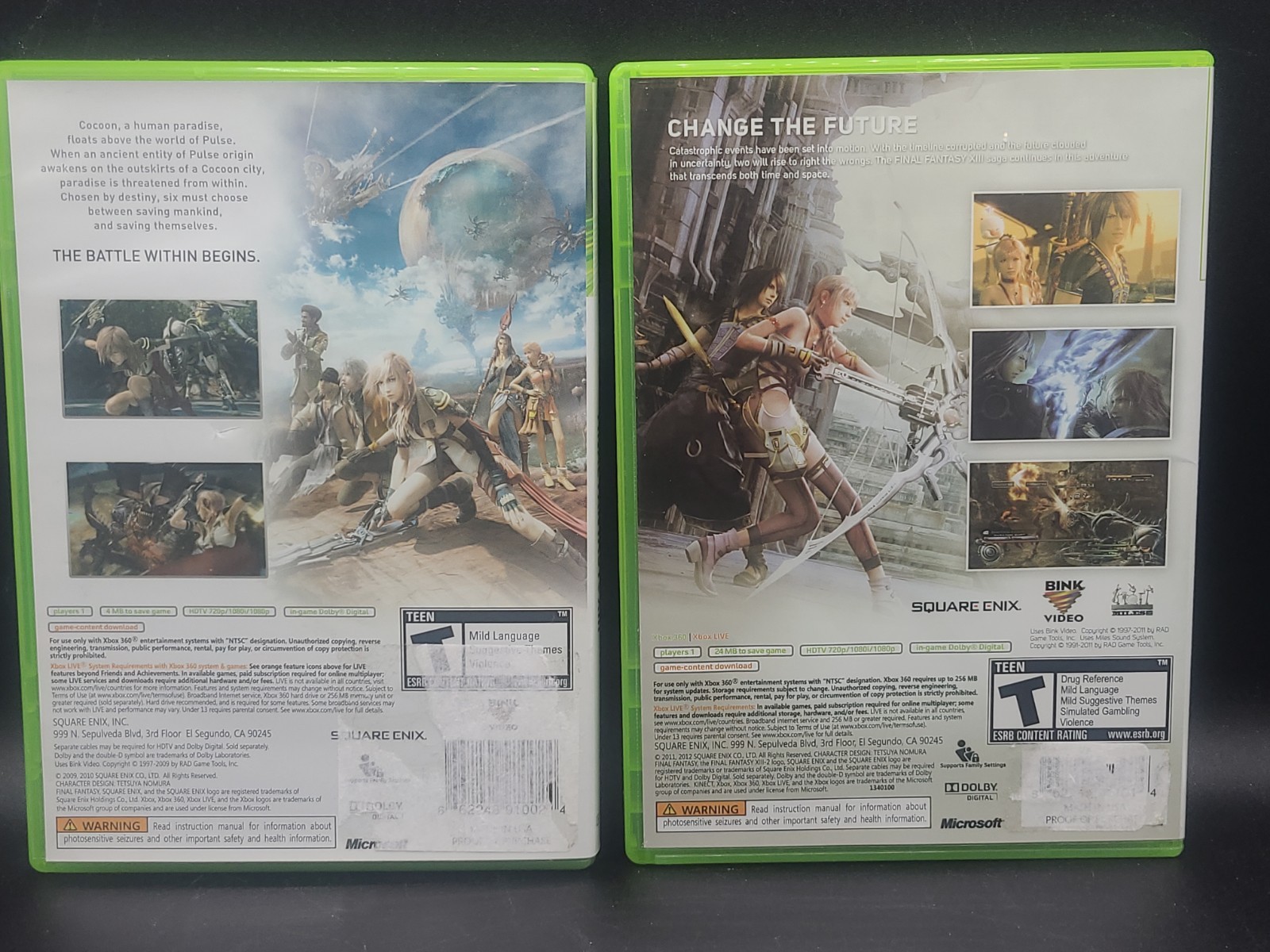 Lot of 2: Final Fantasy XIII and XIII-2 (Xbox 360) • CIB • Tested
