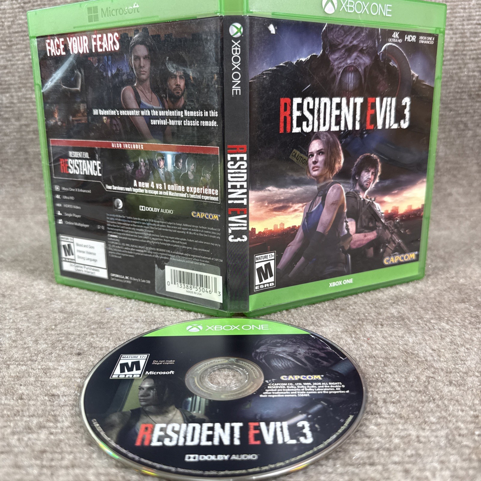 Resident Evil 3 Remake Xbox One Zombie Apocalypse 4v1 Game Ultra HD Adult Owned