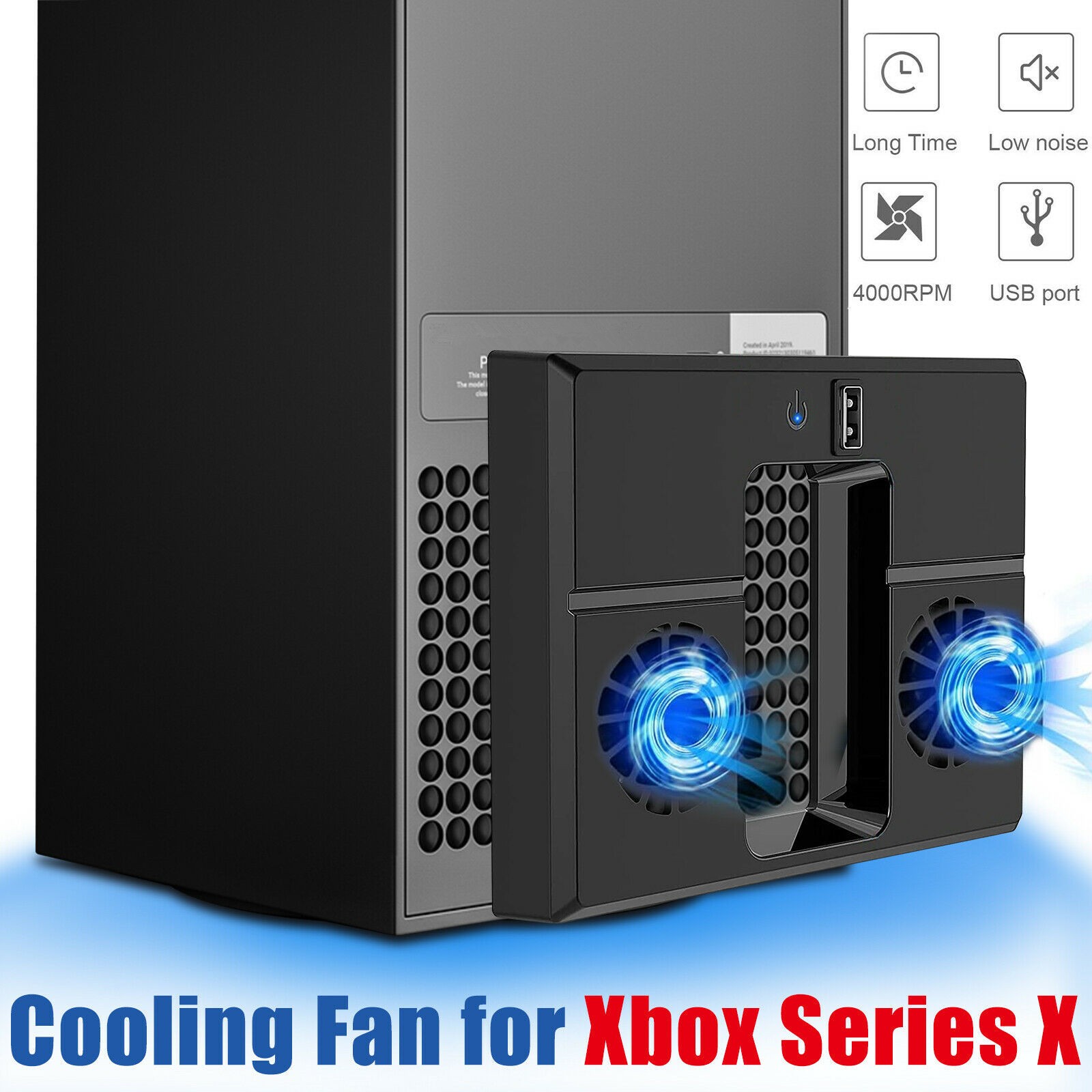 5V/2A USB Vertical Dual Silent Fan External Cooler For Xbox Series X Console B