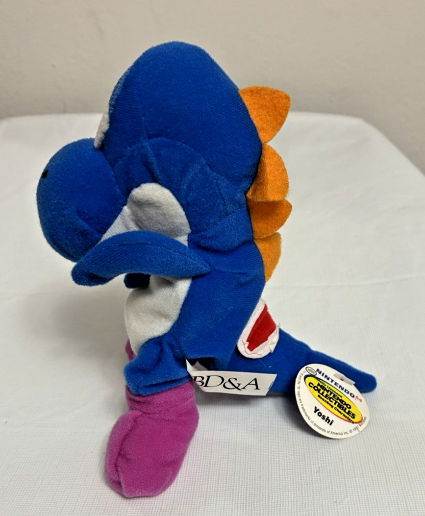 Nintendo 64 Collectibles – Blue YOSHI – Mario Bros. BD&A Beanbag – Rare Vintage!