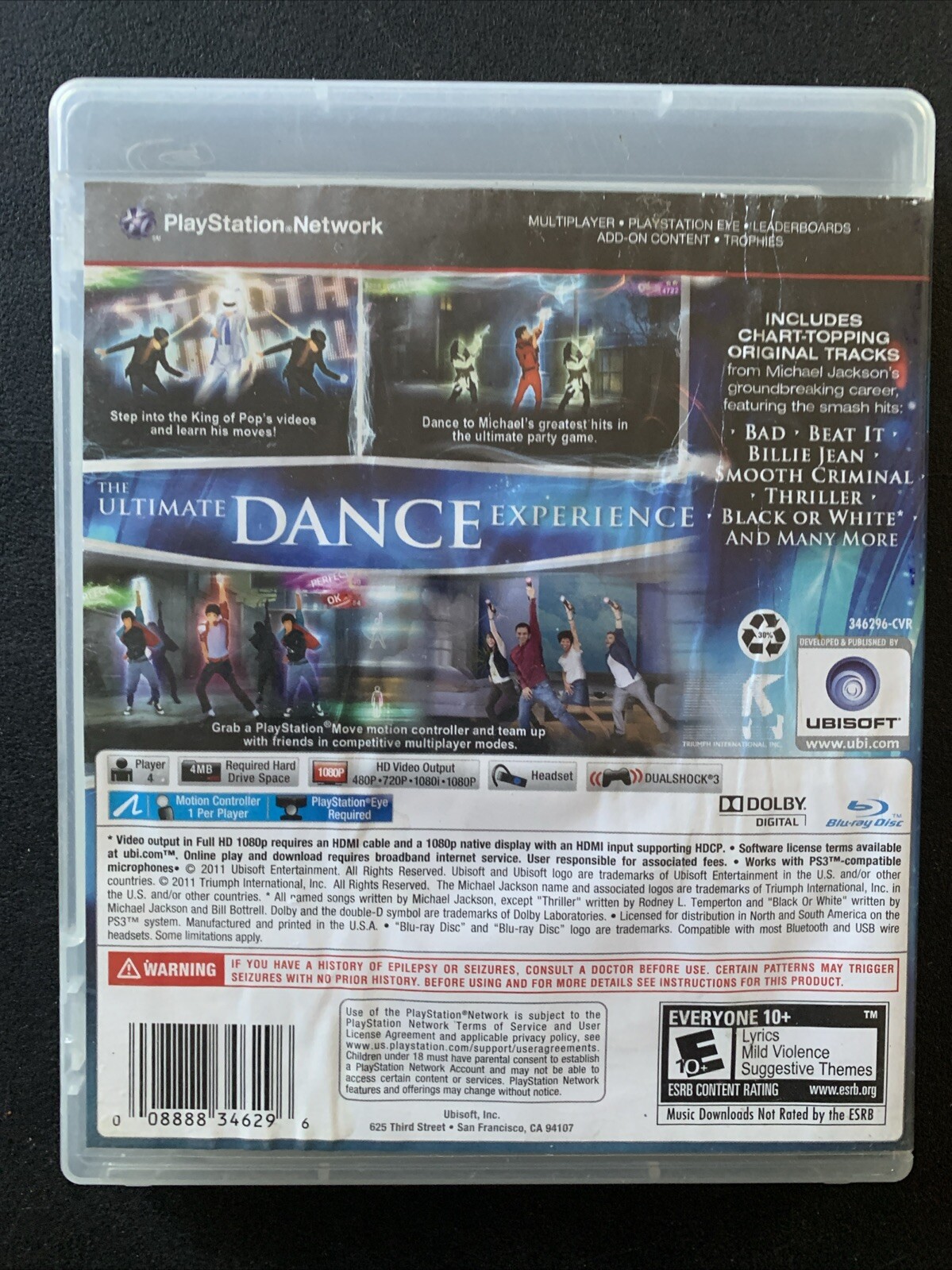 Michael Jackson: The Experience (Sony PlayStation 3, 2011) No Scratches