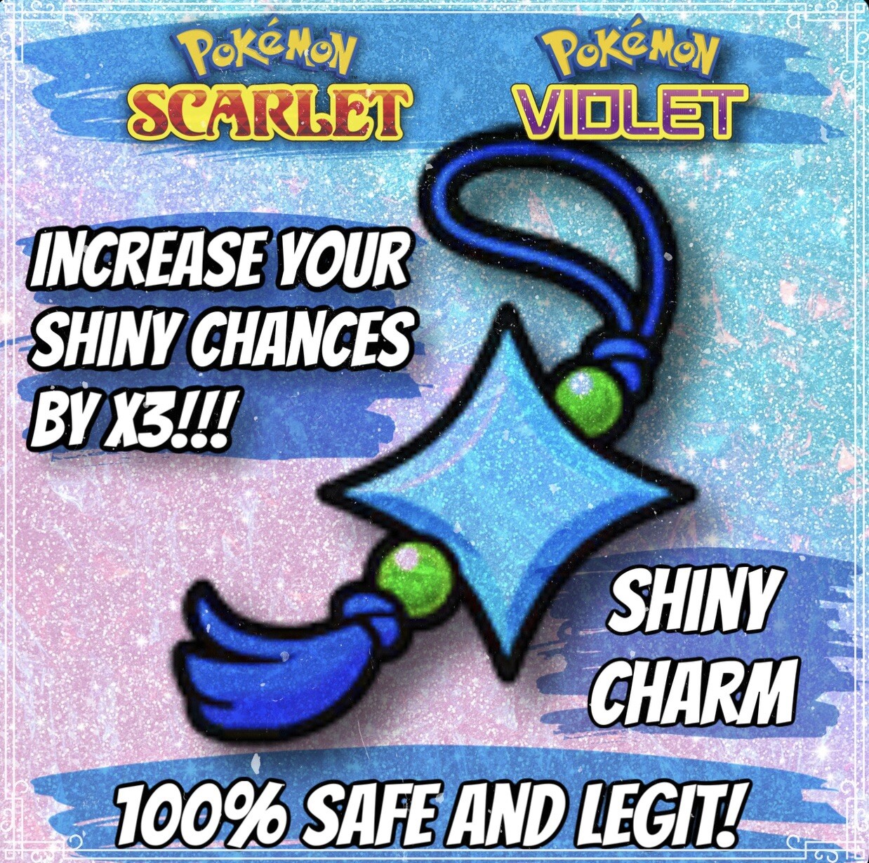 💎 Shiny Charm 💎 Pokemon Scarlet Violet ✨ 3x Higher Encounter Rate ✨