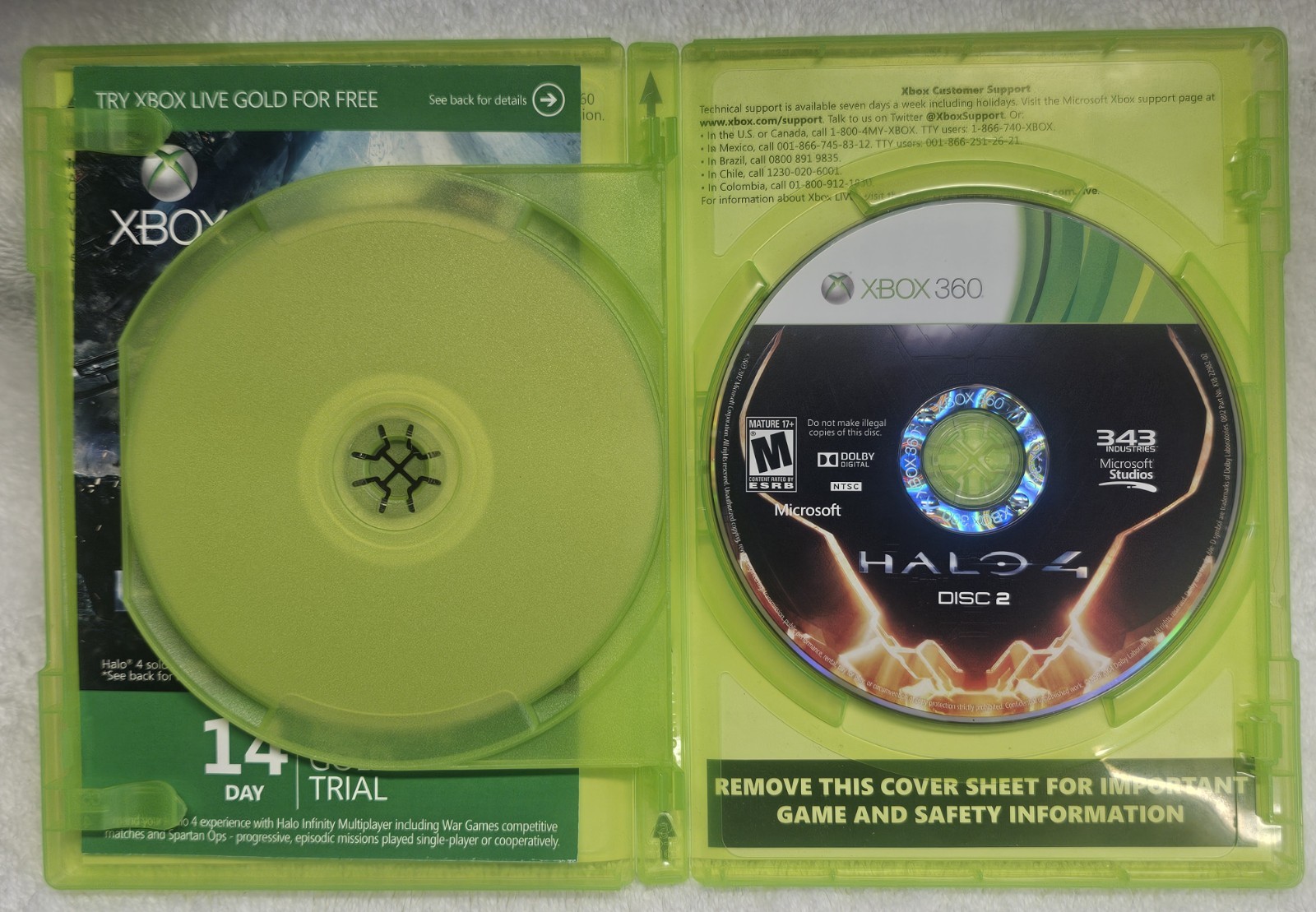 Halo 4 Xbox 360 Video Game Complete CIB Tested 2 Discs Shooter 343 Studios M