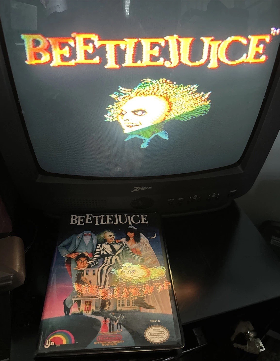 Beetlejuice NES Game Complete W/ Manual & New case! Cleaned, Tested & Working