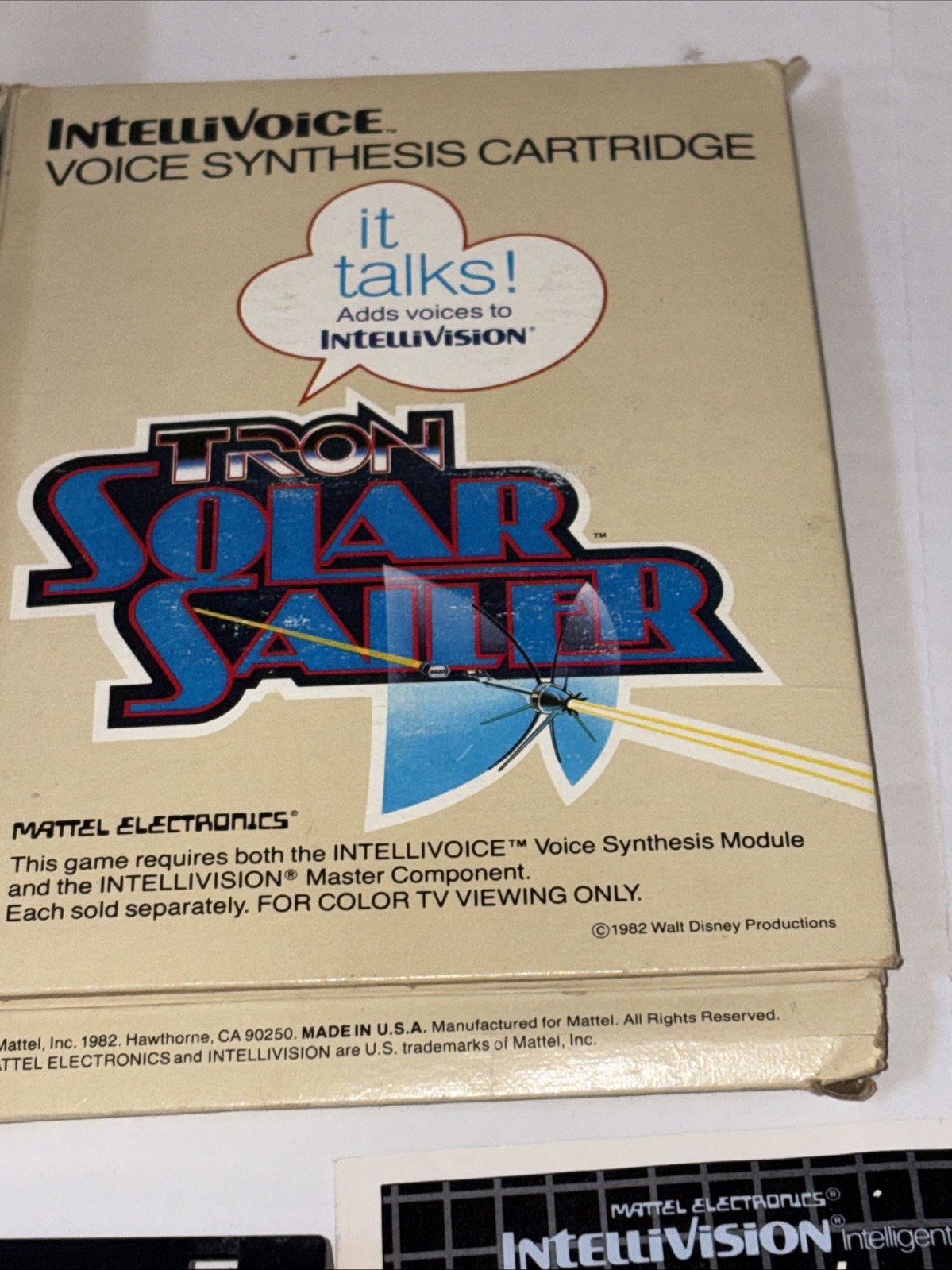 Mattel Intellivision Intellivoice Voice Synthesis Module Boxed Tested W/ Tron