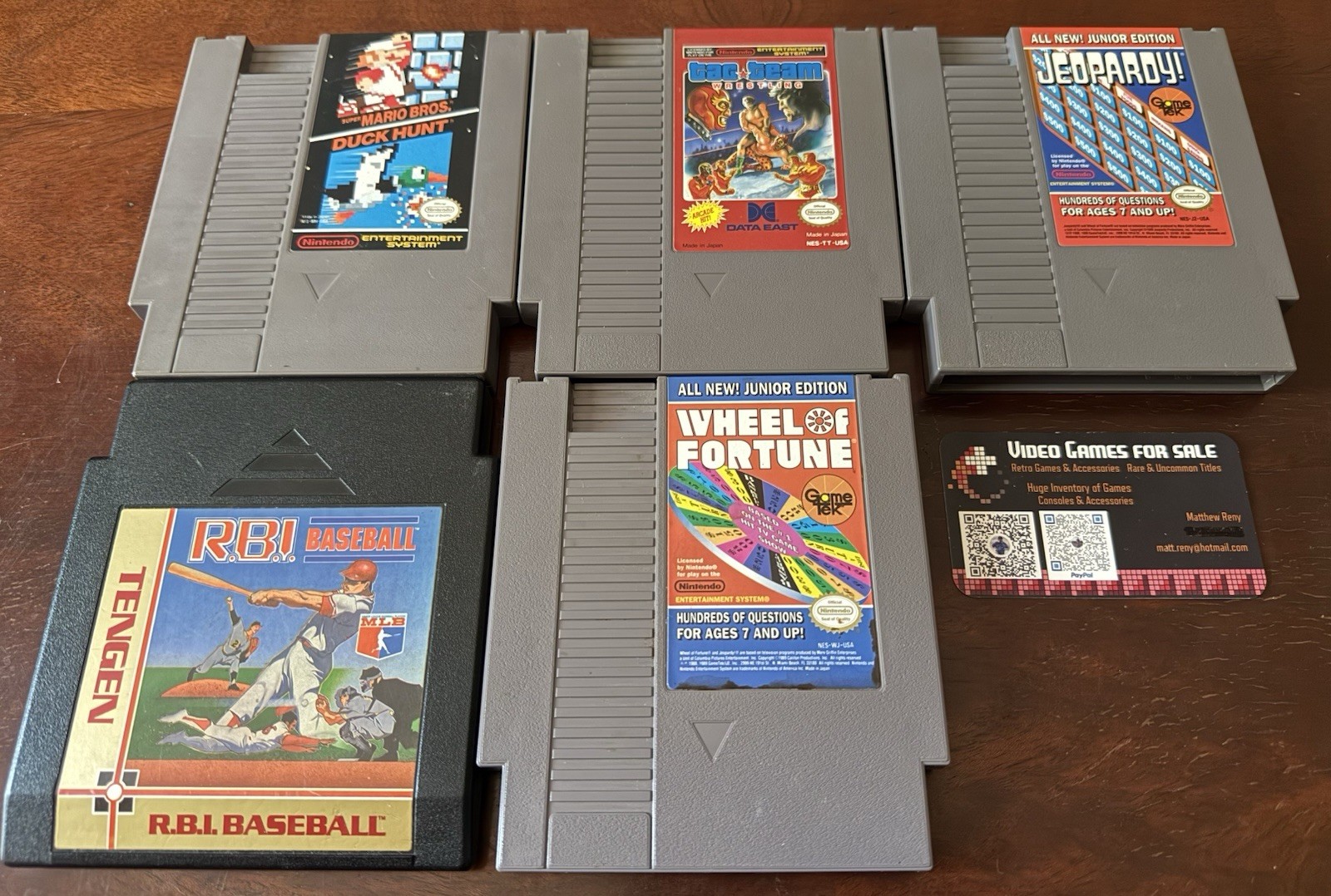 Nintendo NES Lot of 5! Mario/Duck Hunt Tag Team Wrestling RBI Baseball GameTek