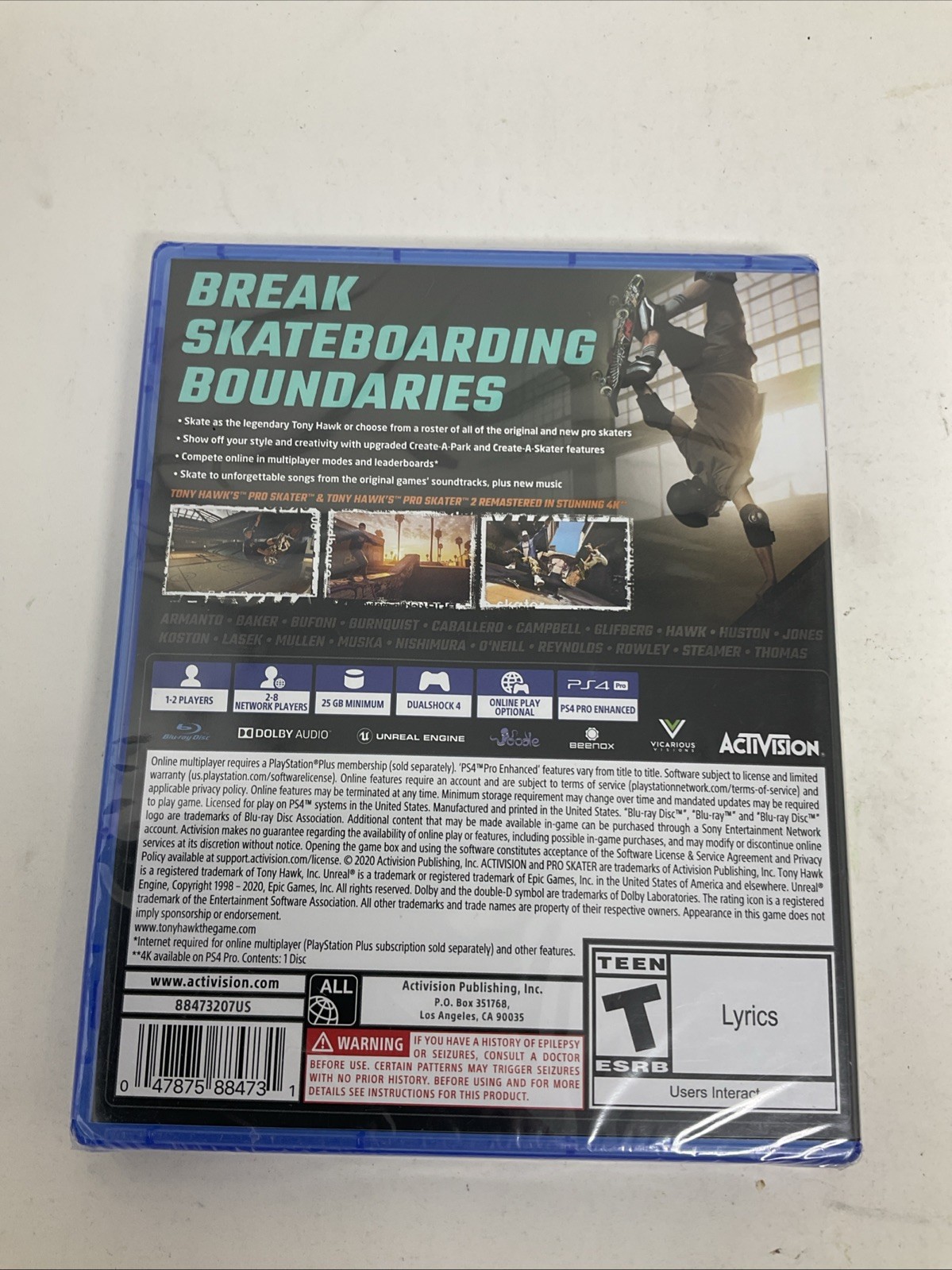 Tony Hawk Pro Skater 1 + 2 – Sony PlayStation 4