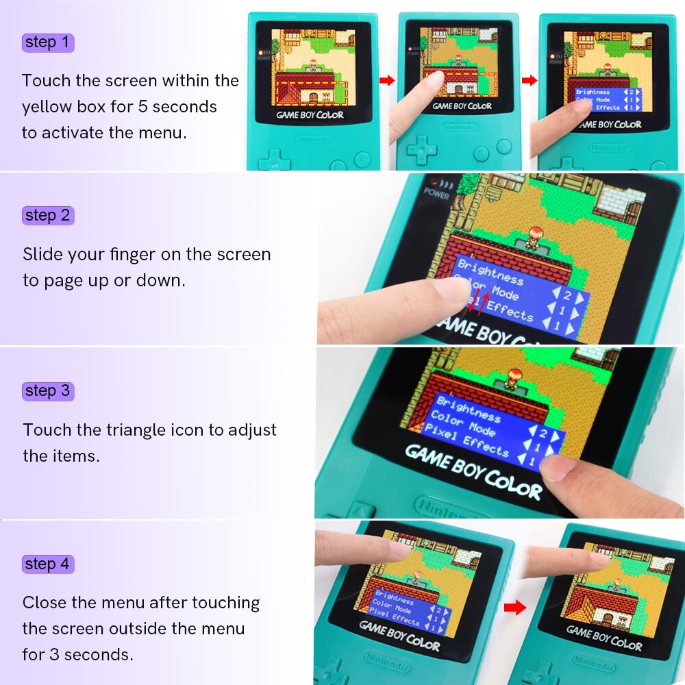 GBC OLED AMOLED Laminated Touch Screen OSD RETRO PIXEL Kit For GameBoy Color