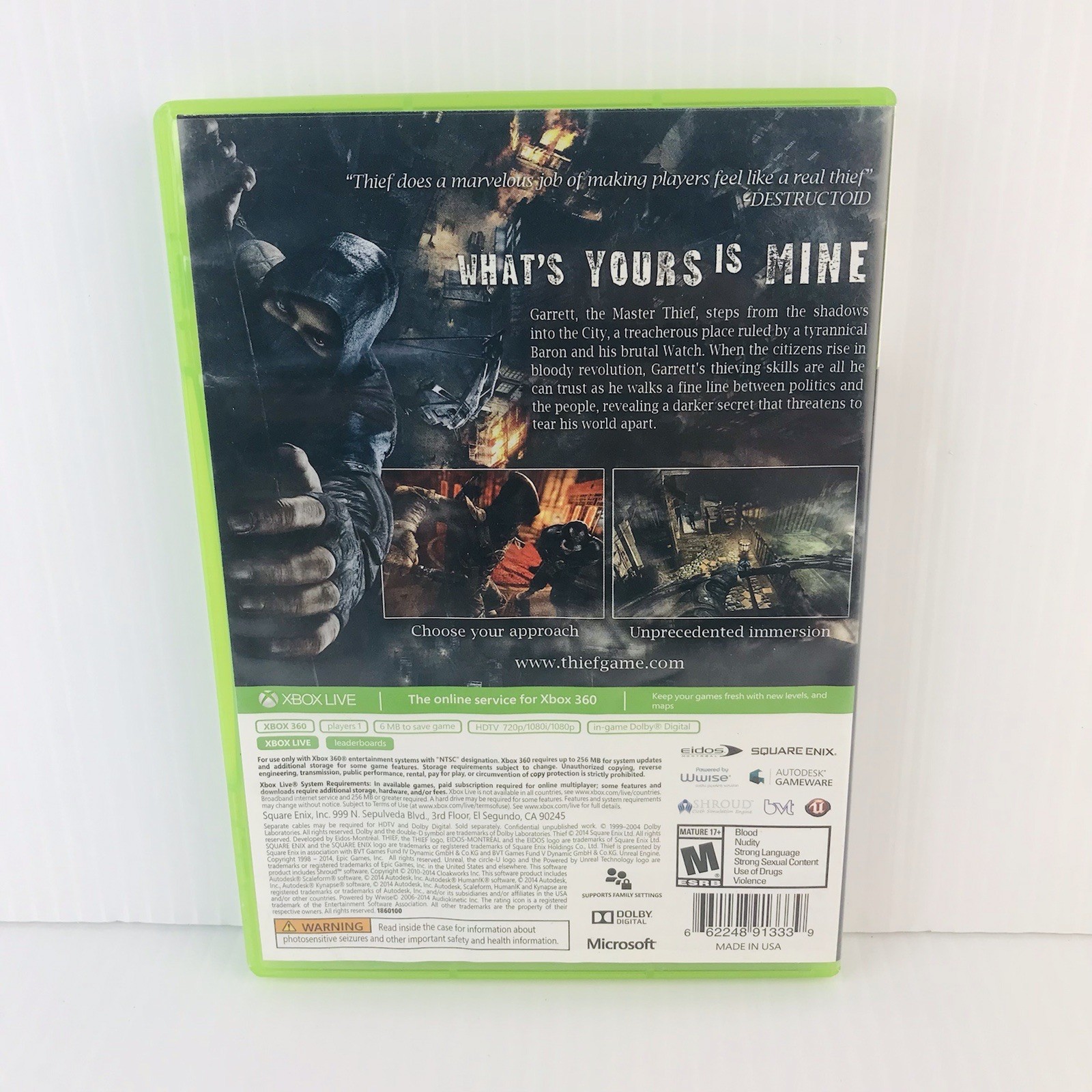 Thief Xbox 360 2014 M Mature Action Square Enix