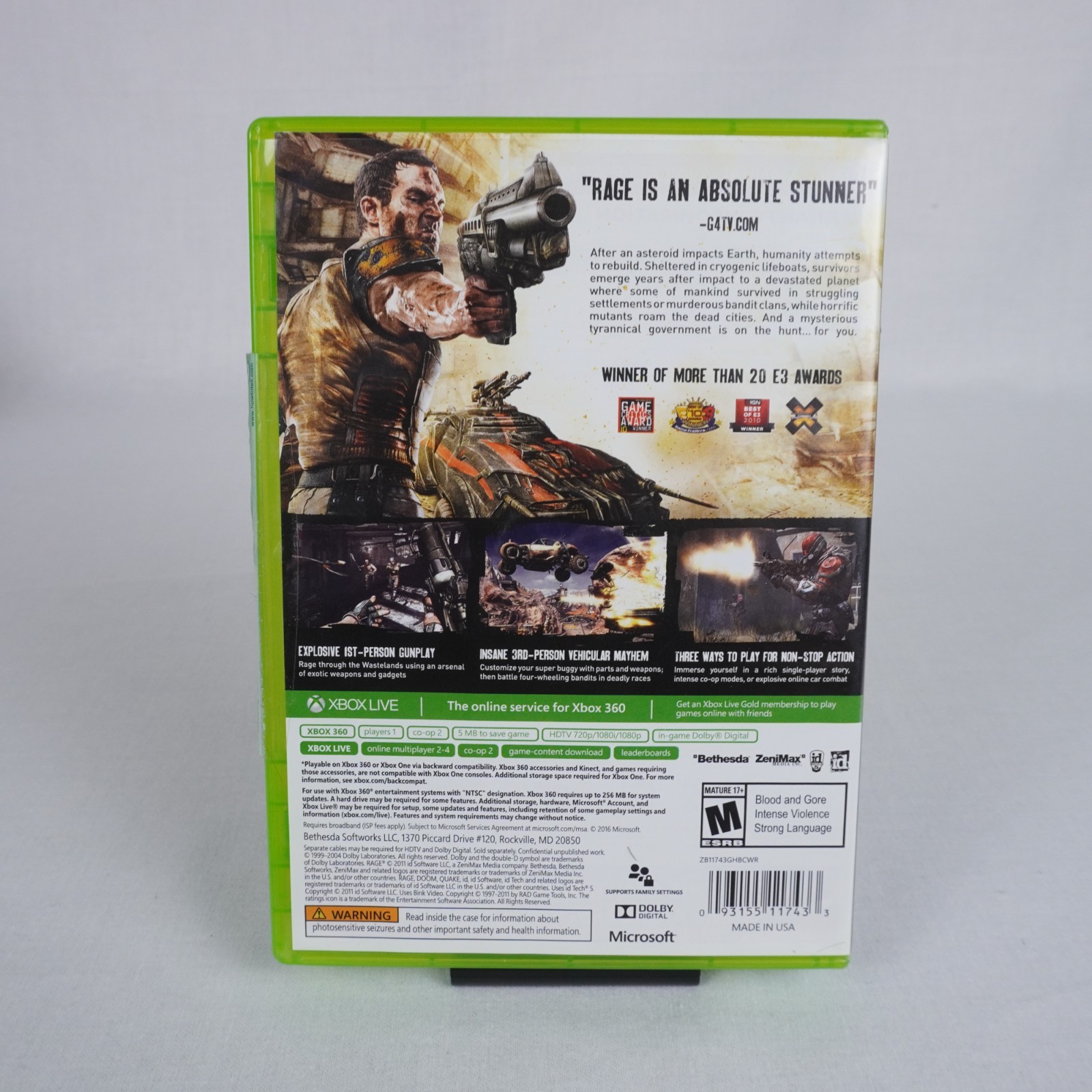 RAGE XBOX ONE & XBOX 360 CIB Tested