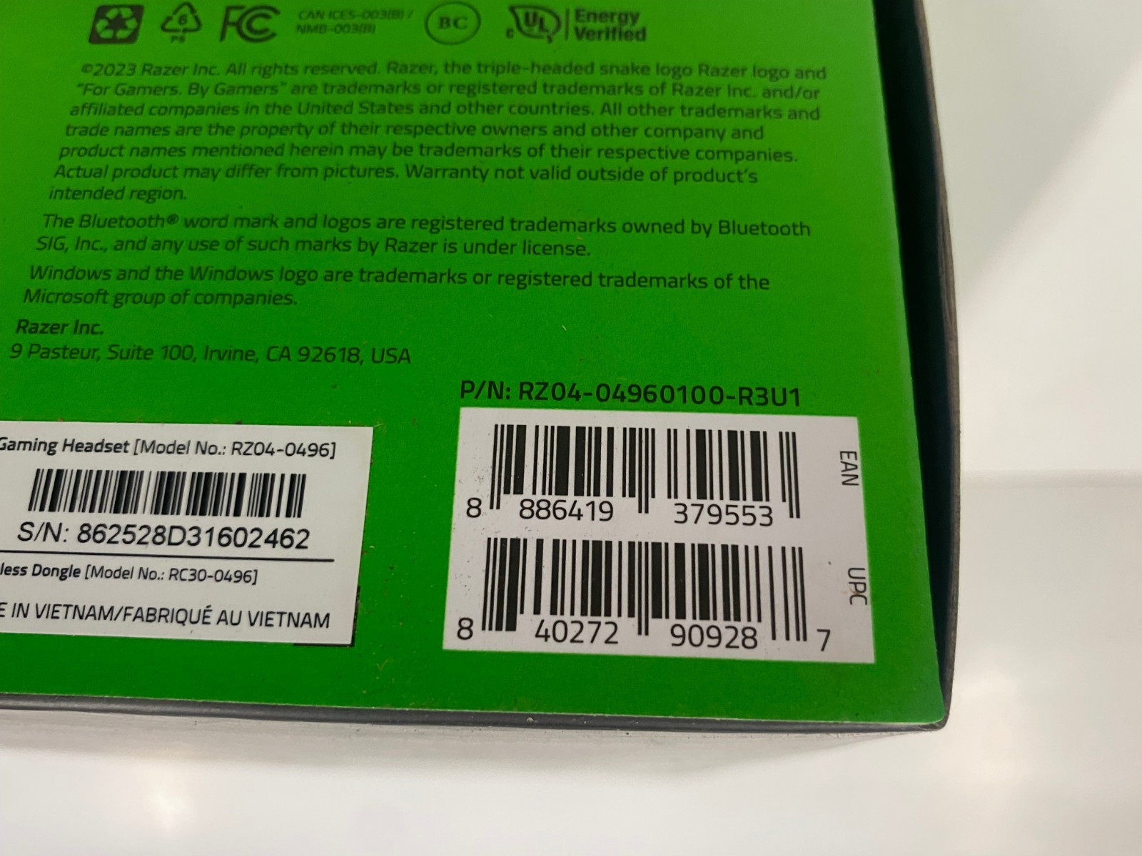 Razer Wireless Headset Black Shark V2 Hyperspeed Bluetooth, USB, Black