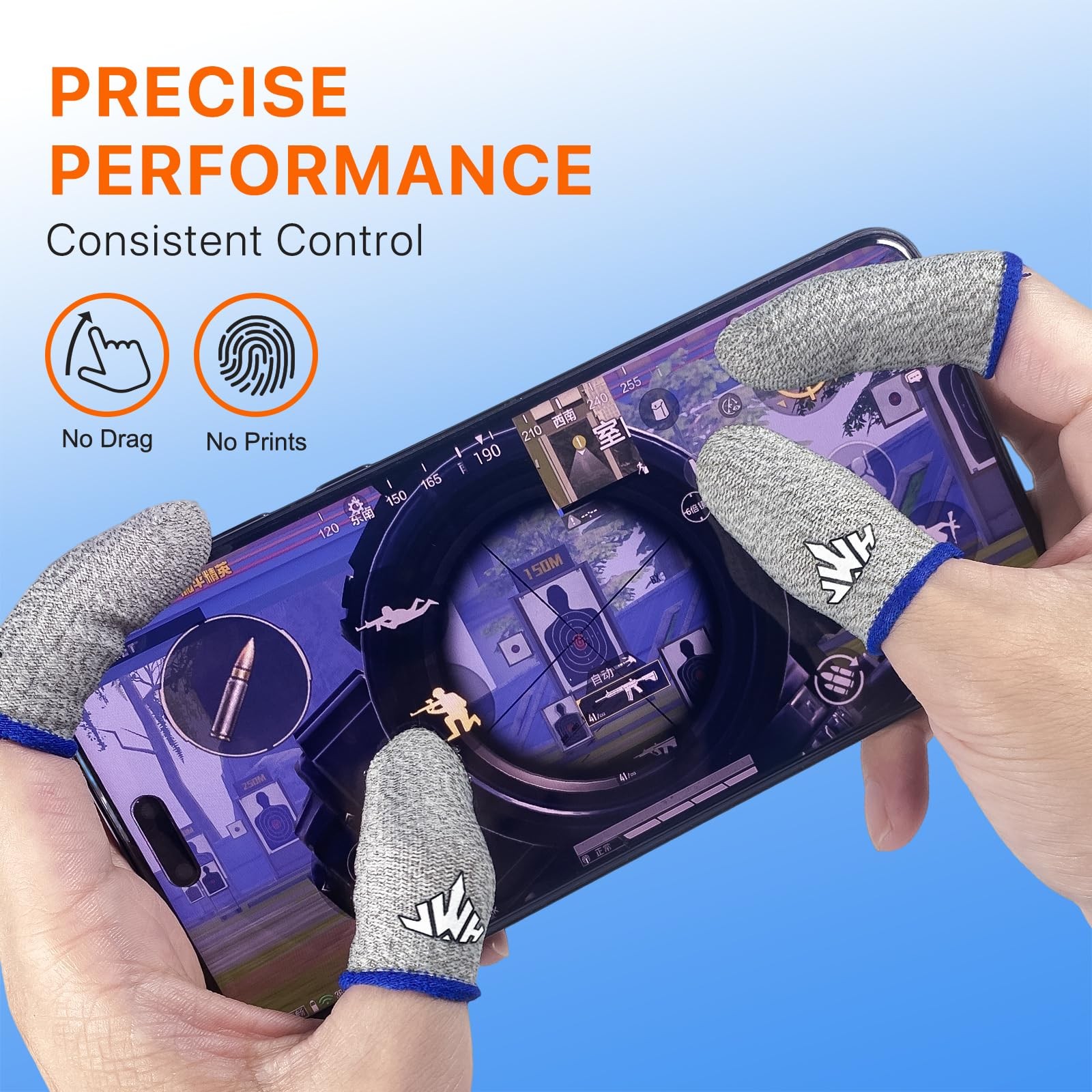Ultra-Thin Silver Fiber Gaming Finger Sleeves,White Thumb Sleeves Gaming Cots…