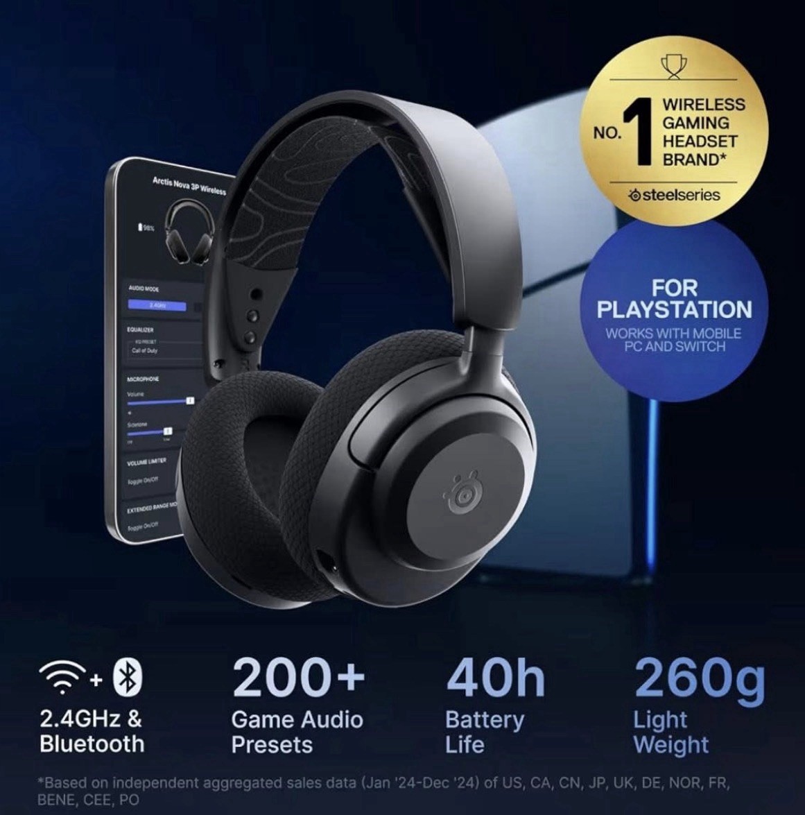 SteelSeries Arctis Nova 3P Wireless Multi-Platform Gaming Headset New In Box
