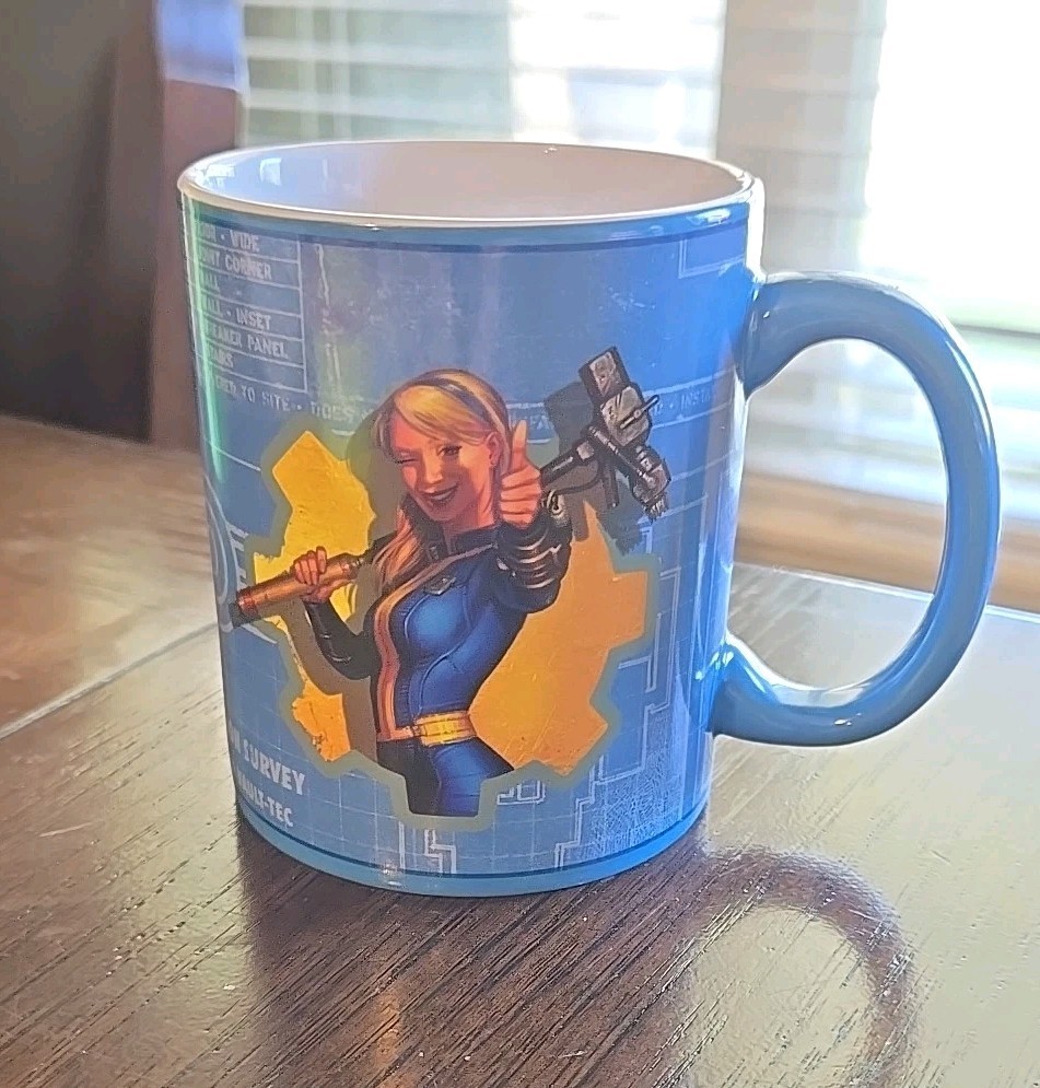Fallout Vault Girl Coffee Mug 2017 Funko Bethesda Welcome Home Blueprint