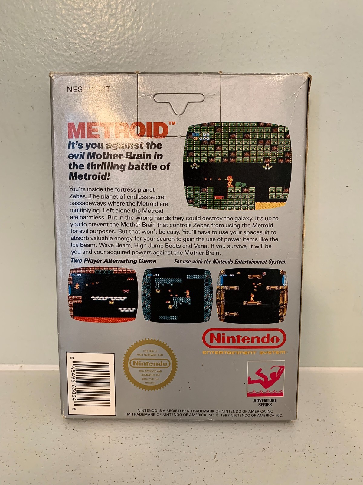 Nintendo NES Metroid 5 Screw Hangtab 1st Print CIB Complete In Box Original 1987