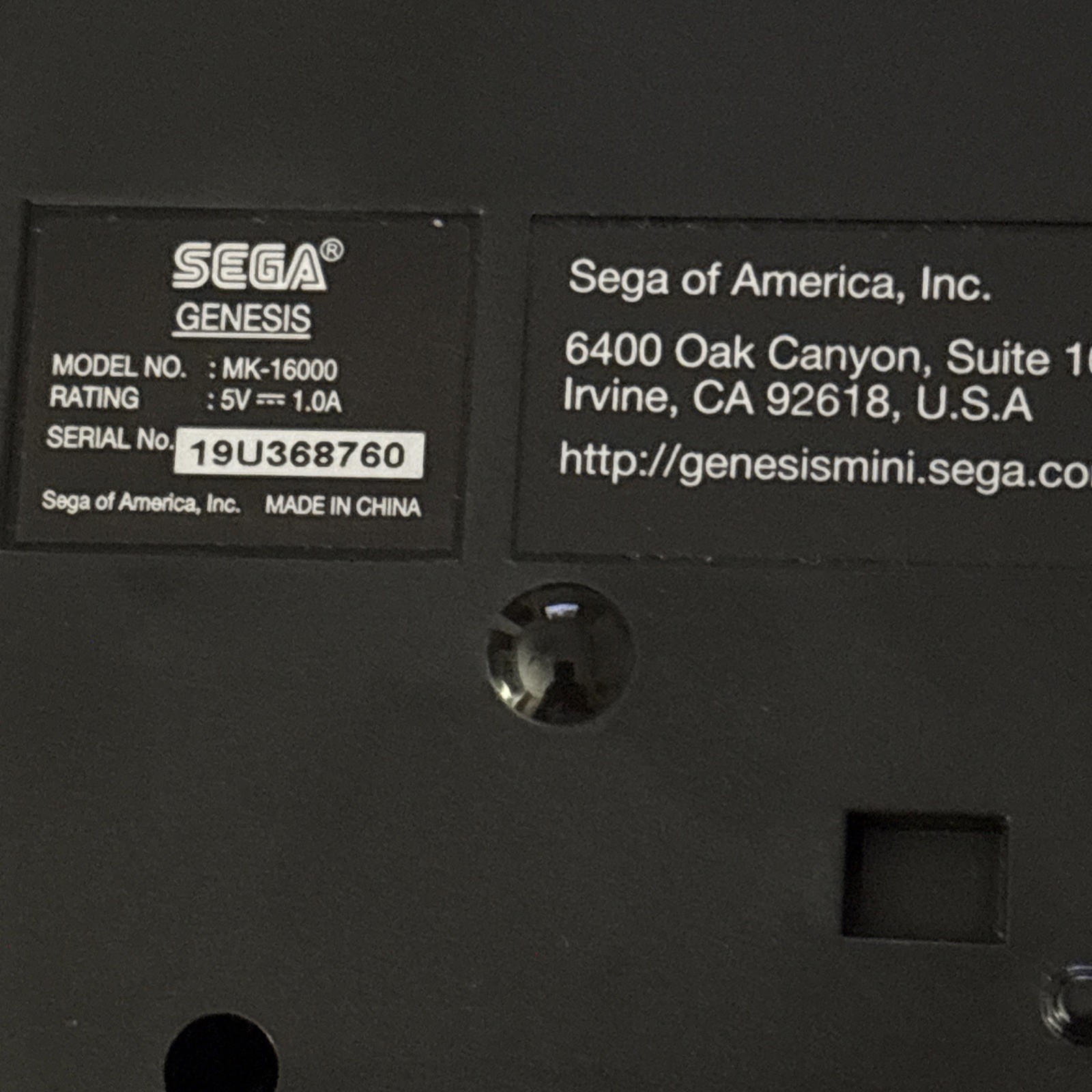 Sega Genesis Mini Classic Console 16 Bit MK-16000 W/ 2 Controllers & power cord