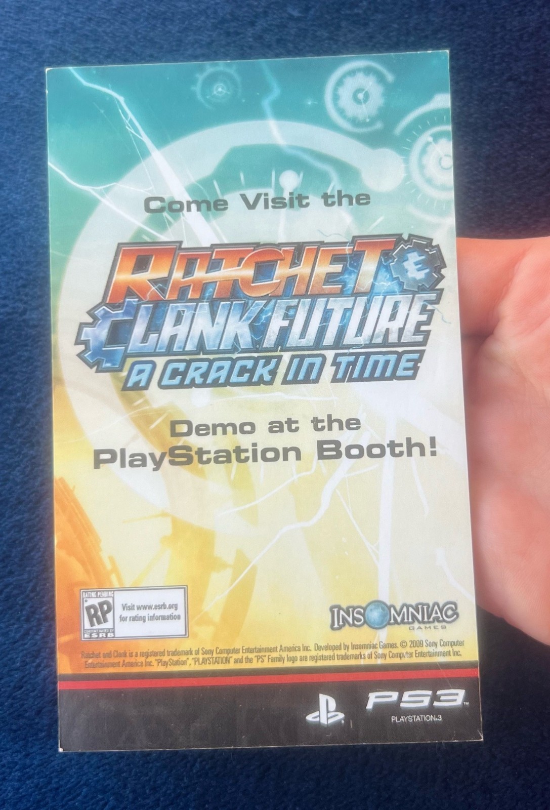 Ratchet & Clank Future A Crack in Time Demo E3 Promo Card 2009 HTF RARE PS3