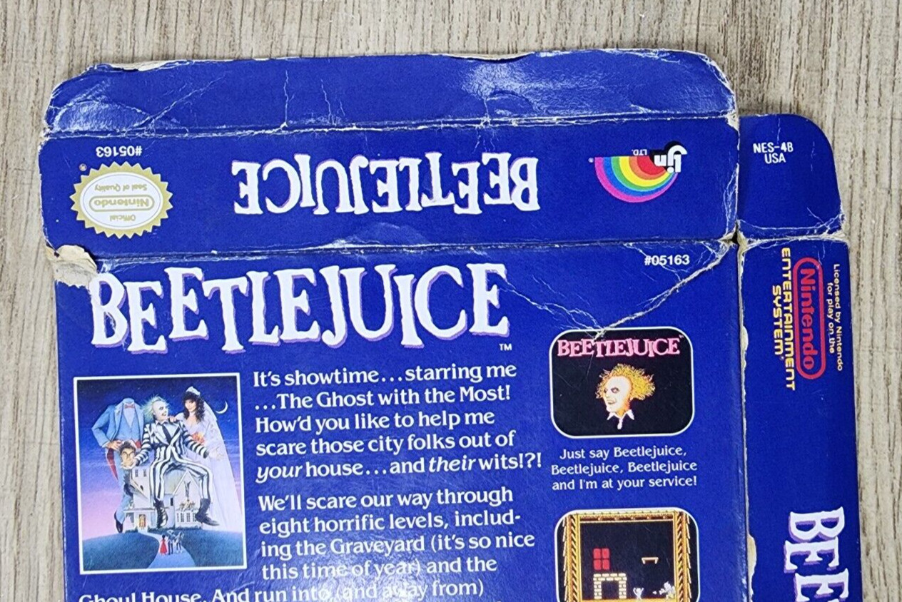 AUTHENTIC USED BOX ONLY – NO GAME – BEETLEJUICE – NES
