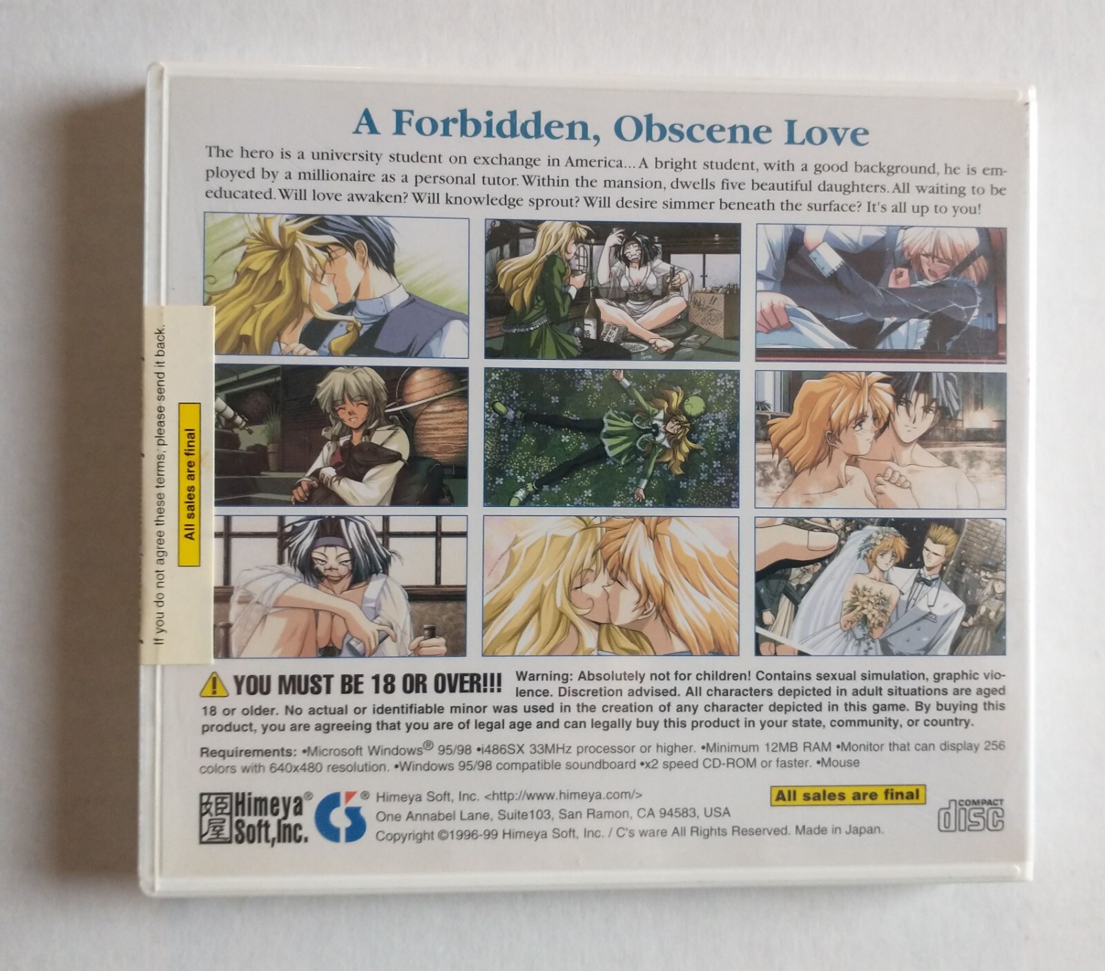 Rare 1998 Gloria (Glo-Ri-A) Himeya Soft. PC Game Sealed