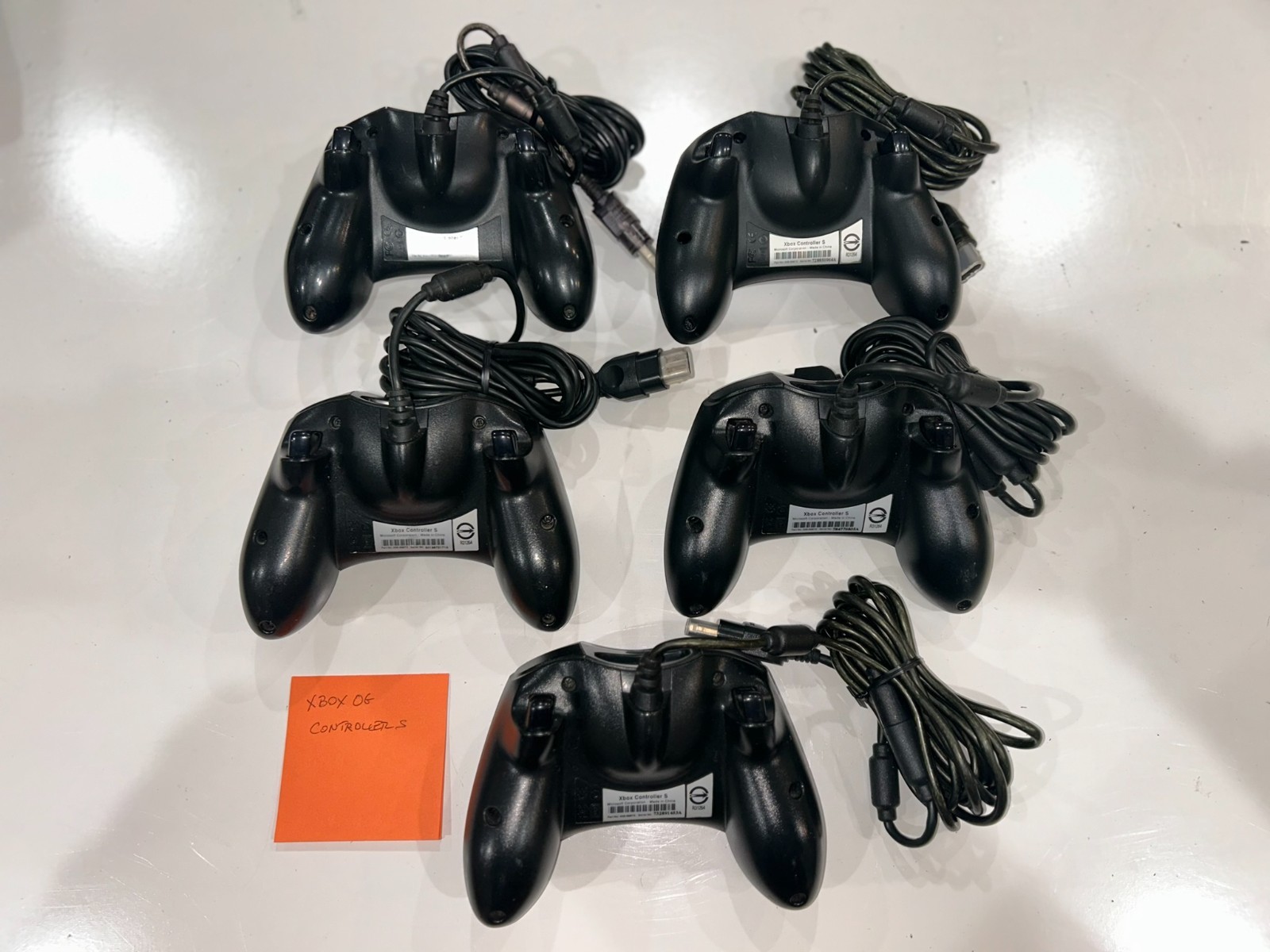 Original Xbox OEM S Type Black Controller with Breakaway Cable Cleaned & Tested!