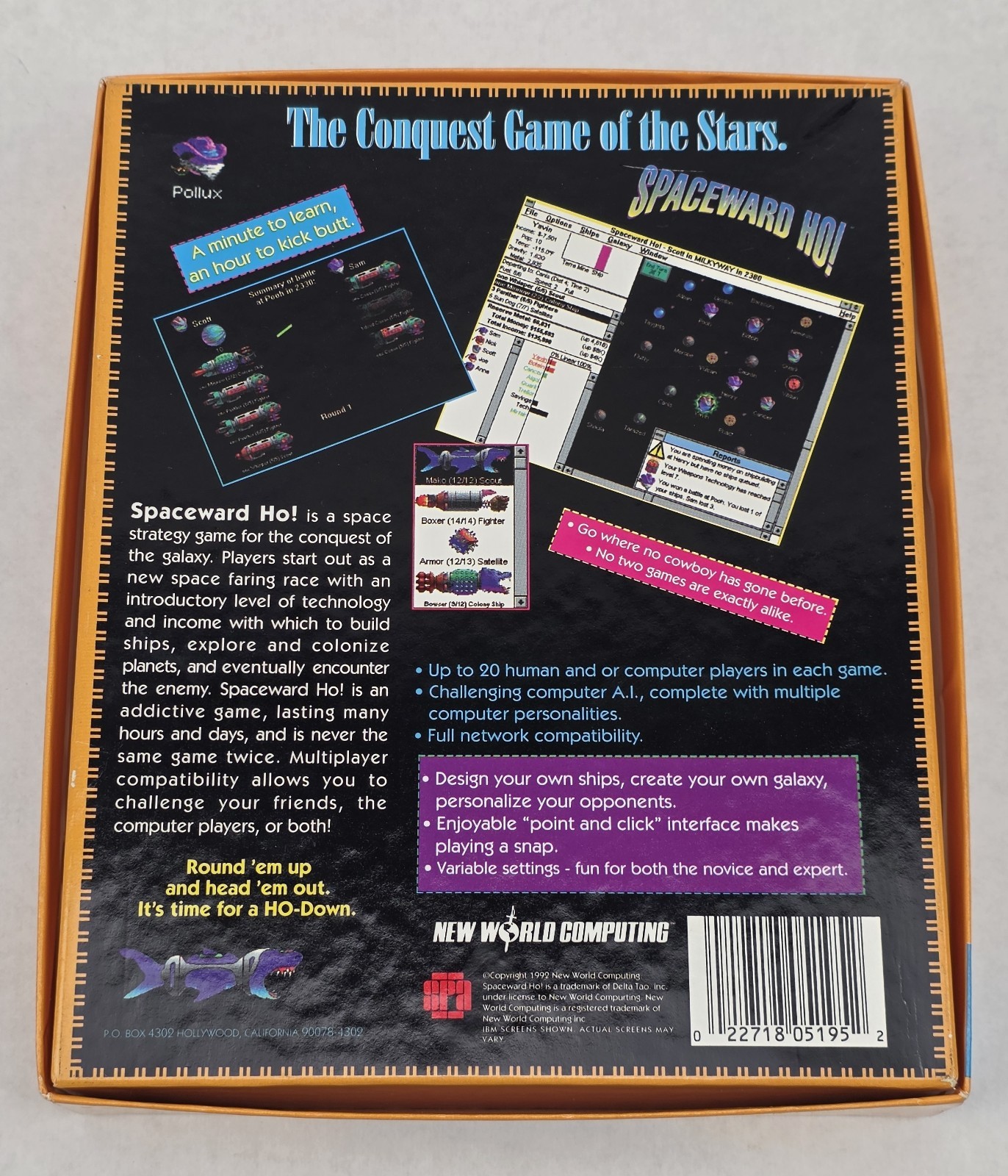Spaceward Ho! BIG BOX PC 3.5″ & 5.25″ Floppy + CD-Rom 1992 New World Computing