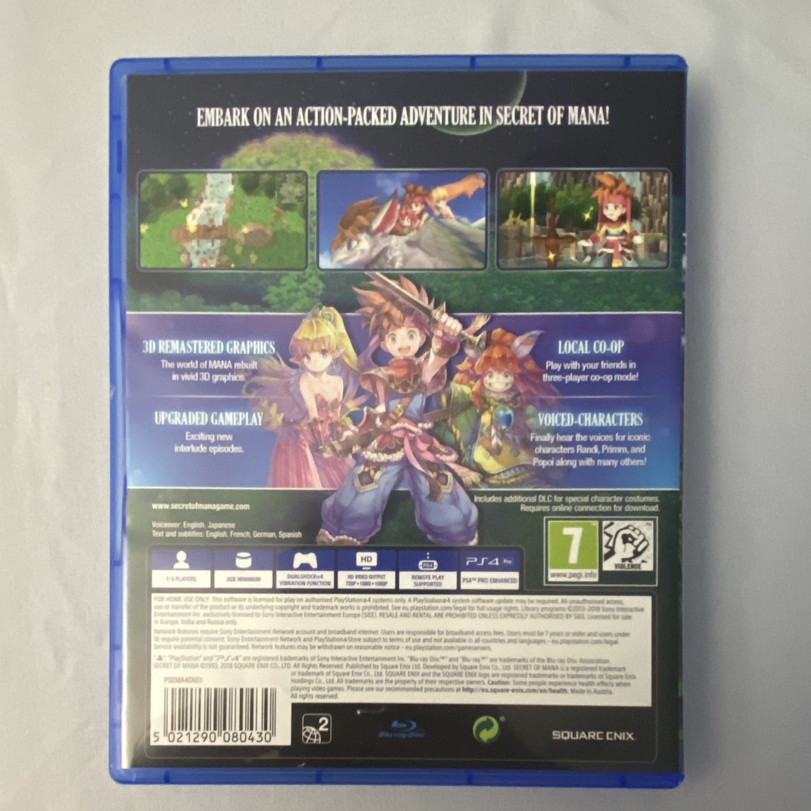 Square Enix Secret of Mana PS4 PEGI 7 Action RPG PAL Local Co-Op 2018