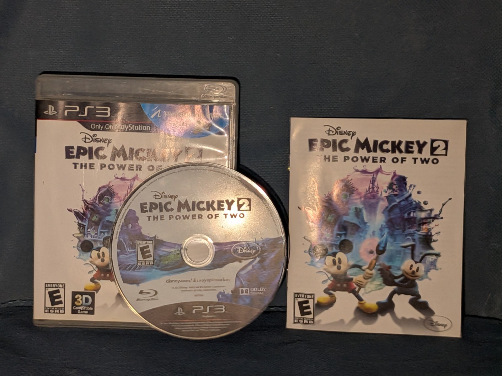 Epic Mickey 2: The Power of Two Sony PlayStation 3 Disk and Case