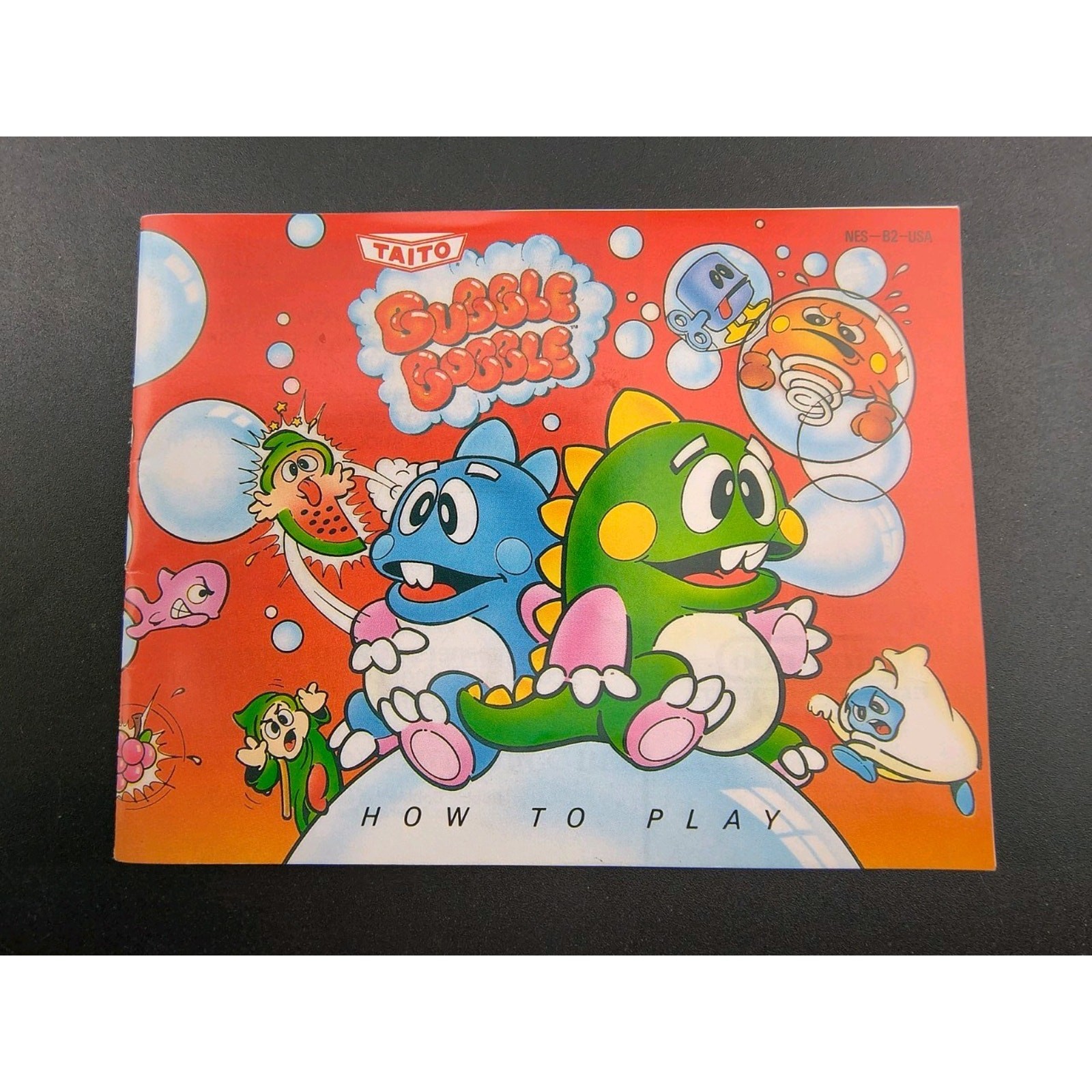 Vintage Bubble Bobble Nintendo NES Game & Manual