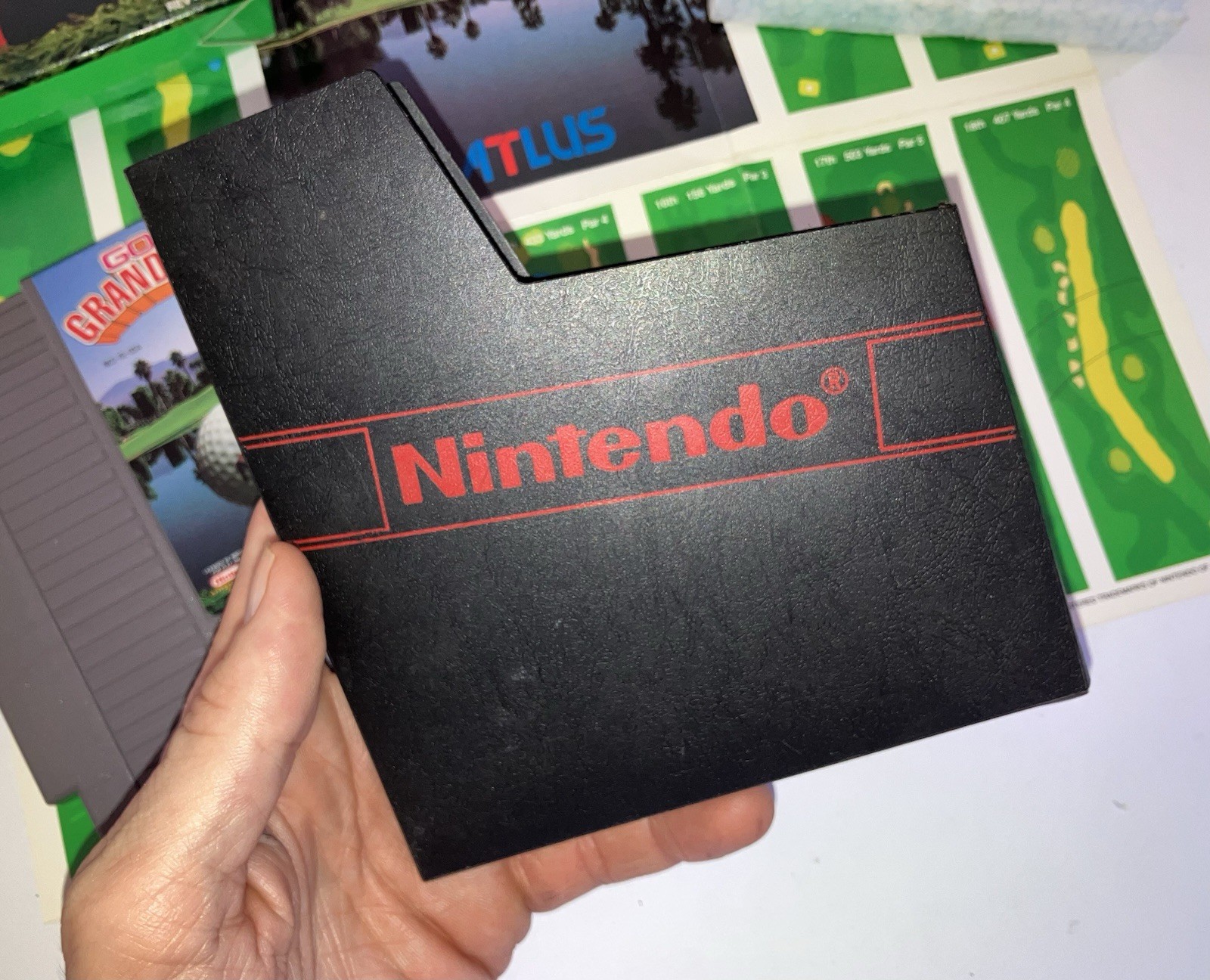rare GOLF GRAND SLAM NES Game in Box w/manual, foldout & foam piece Fine shape
