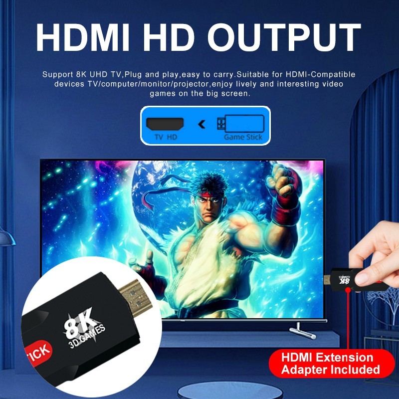 X2 Game Stick- Upgraded 8K 5G, with 30000+ Retro Games, TV Video Game Console