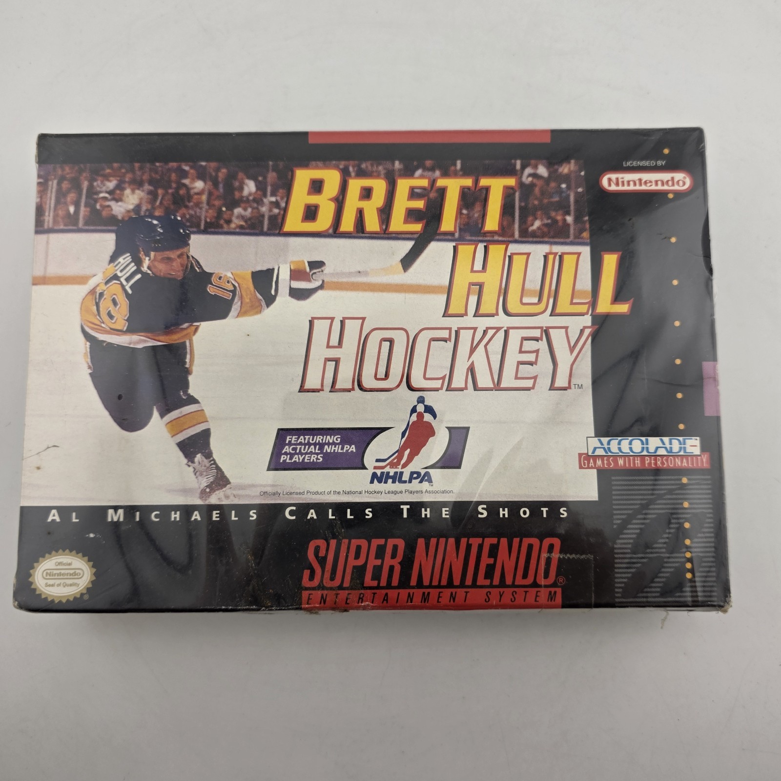 Brett Hull Hockey – Box With Reg Card – Super Nintendo SNES – Shrink (No Game)