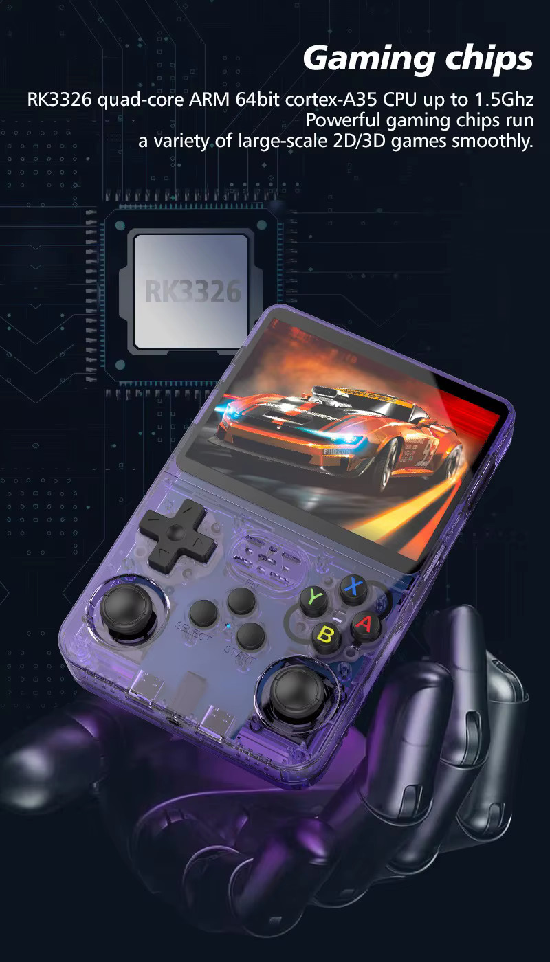 Orange R36S Retro Handheld Video Game Console Linux System 3.5 Inch IPS Screen